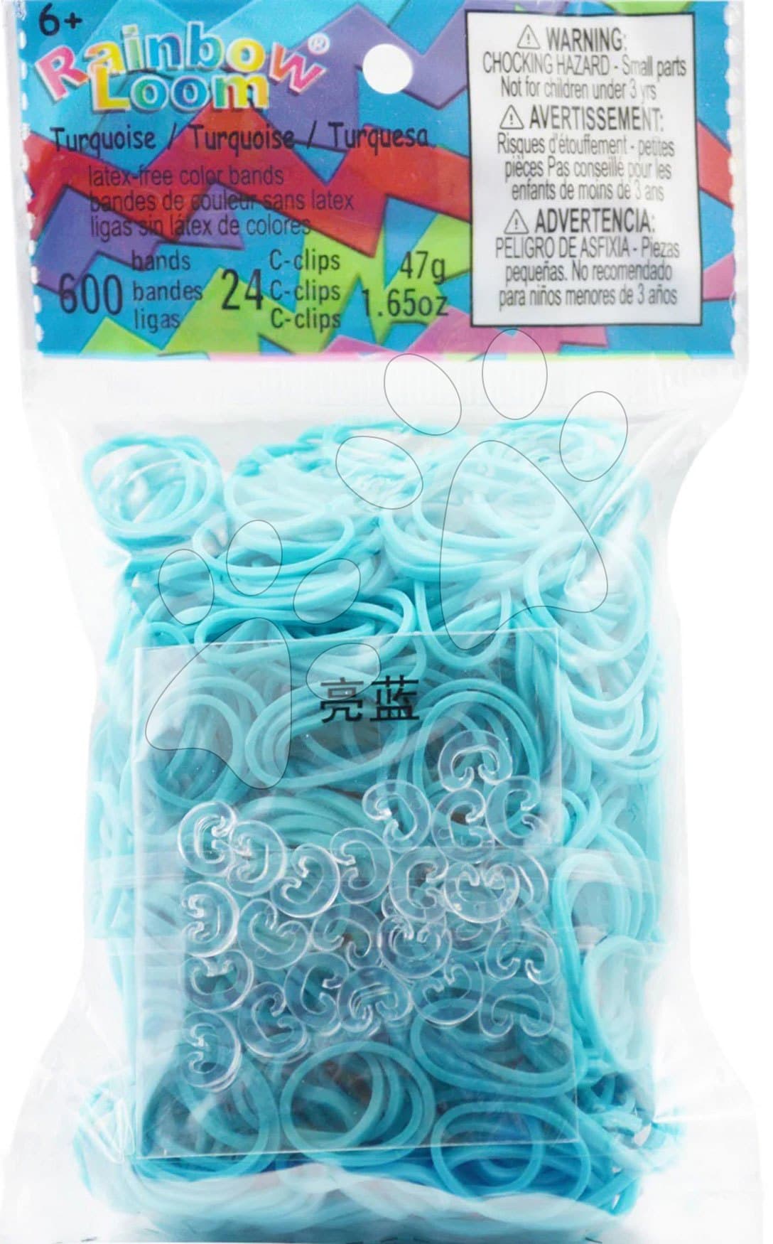 Gumičky Turquoise Rainbow Loom 600 kusov tyrkysové od 6 rokov 1