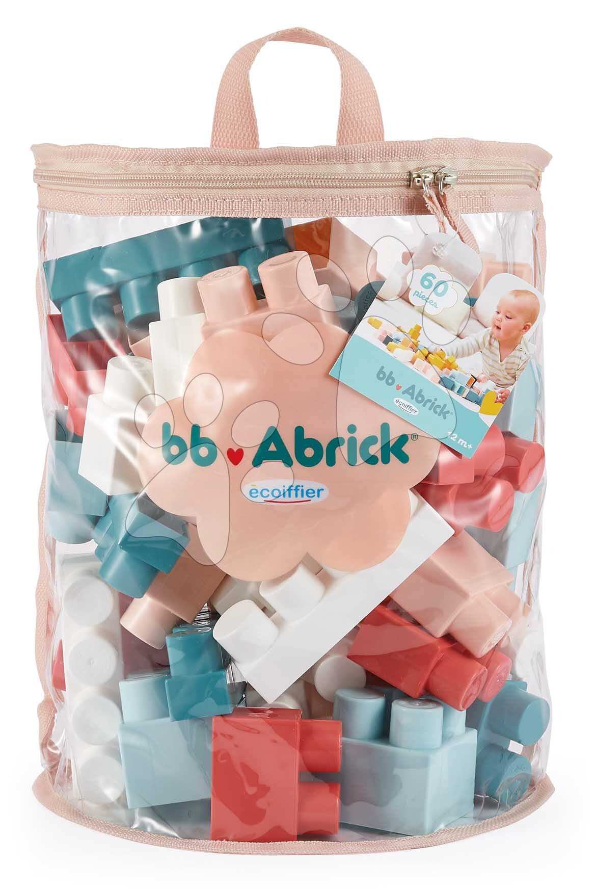 Stavebnica v taške Pink Bag BB Abrick Écoiffier 60 kociek od 12 mes 1