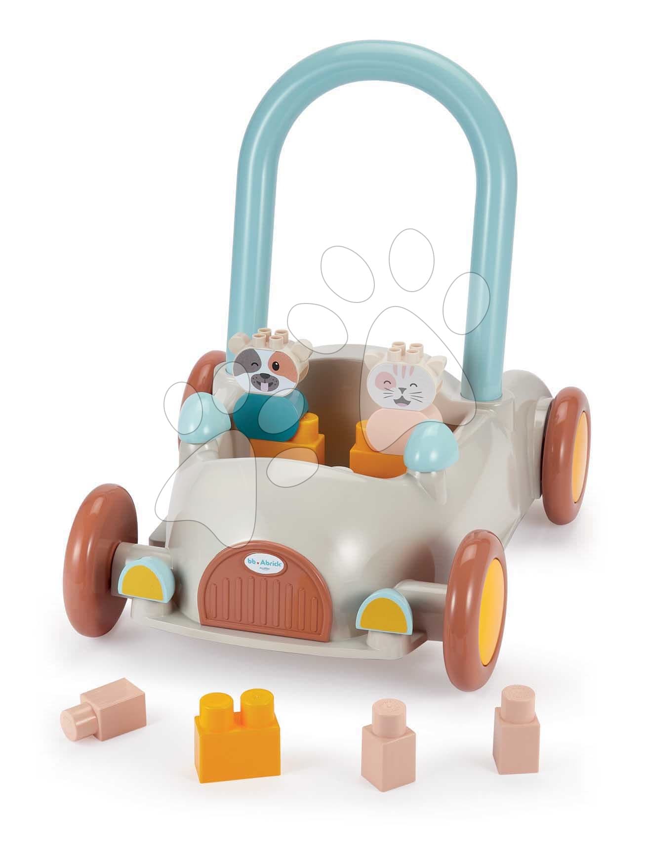 Chodítko auto Baby Walker BB Abrick Écoiffier s úložným priestorom a kockami 17 dielov od 12 mes