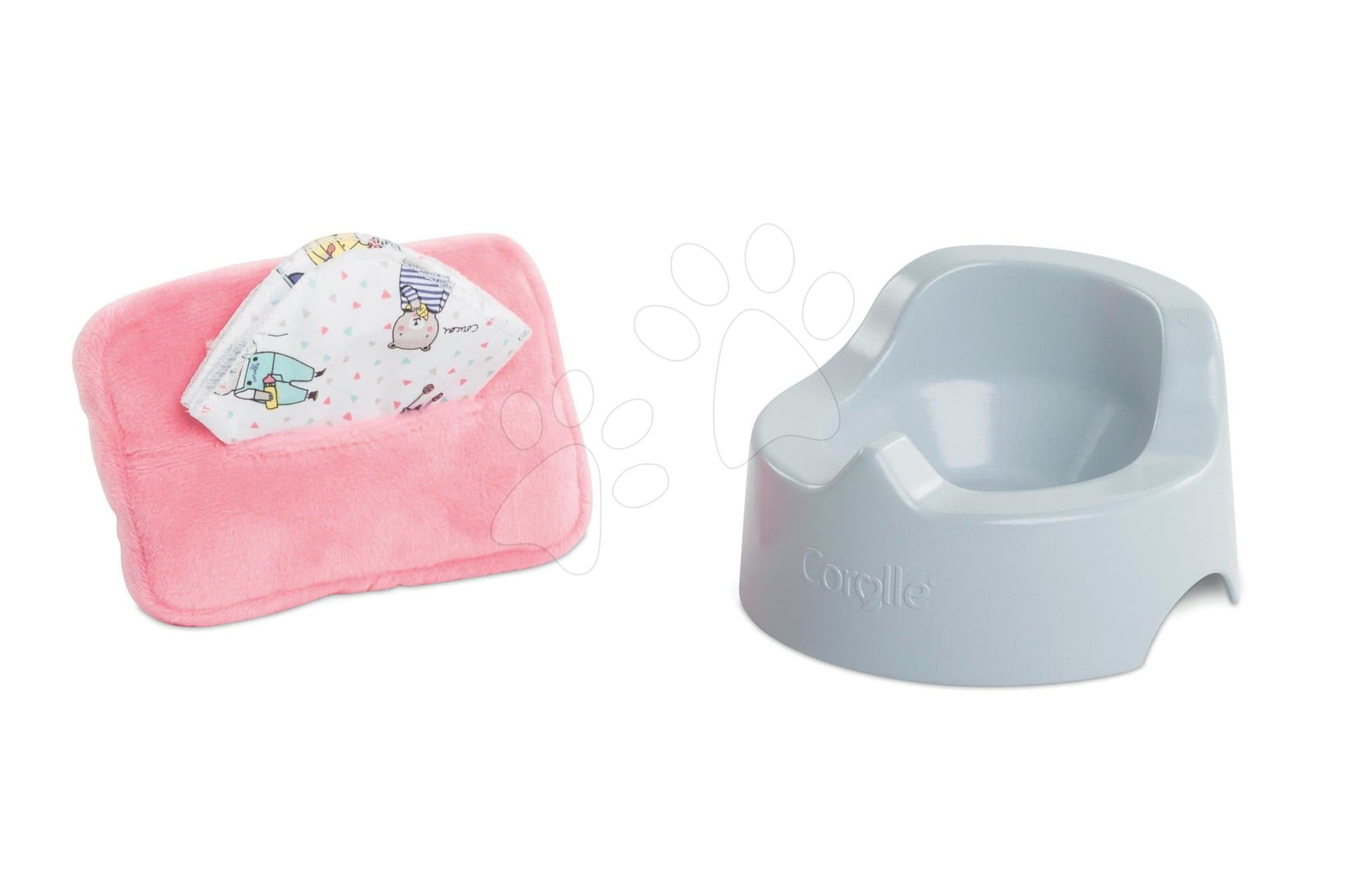 Nočník s utierkami Mon Premier Poupon Bébé Corolle pre 30 cm bábiku 2 doplnky od 18 mes 1