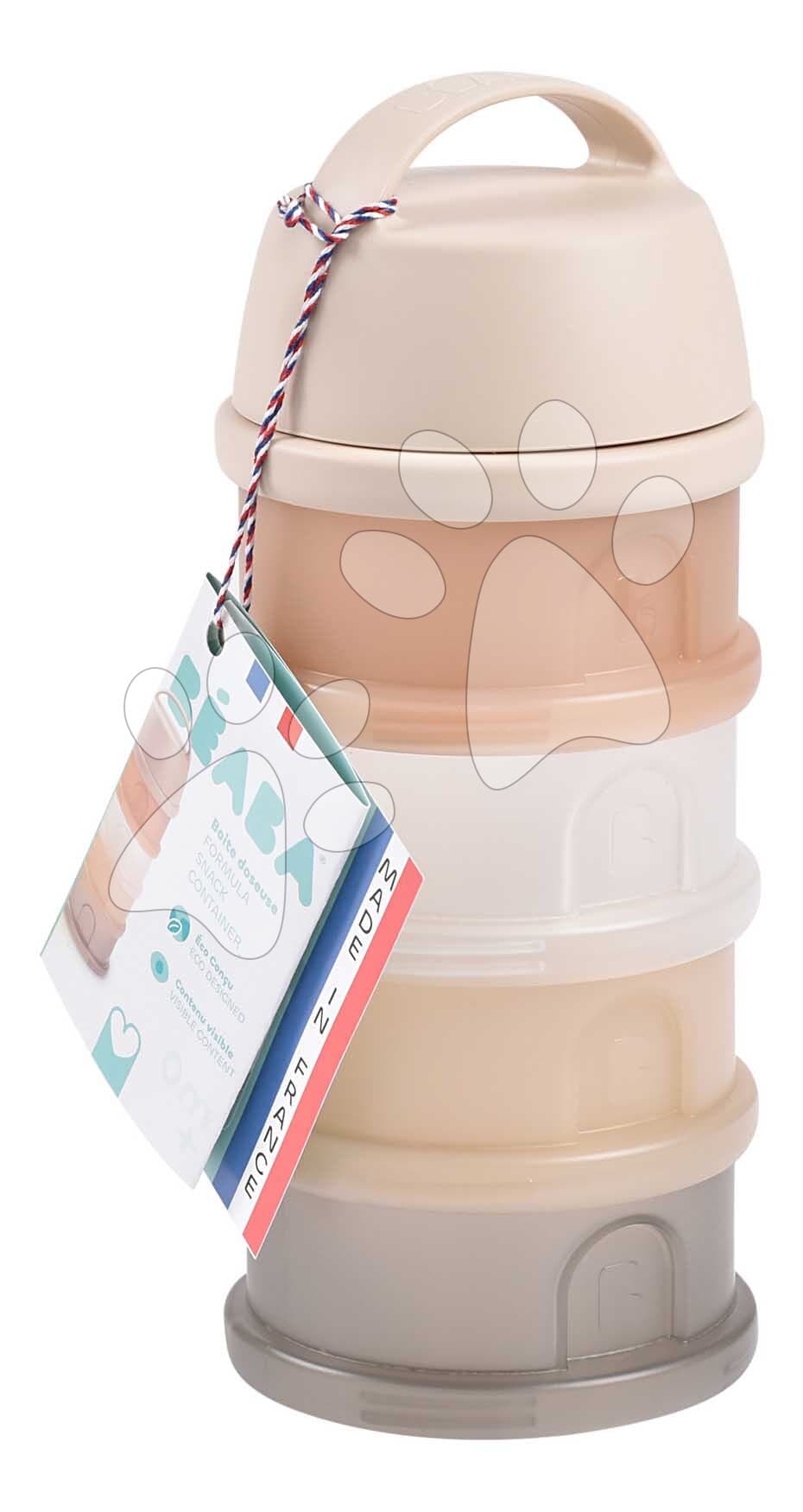 Dávkovač sušeného mlieka Formula Milk Container Translucent Clay Beaba 4 dielny hnedý od 0 mes 1