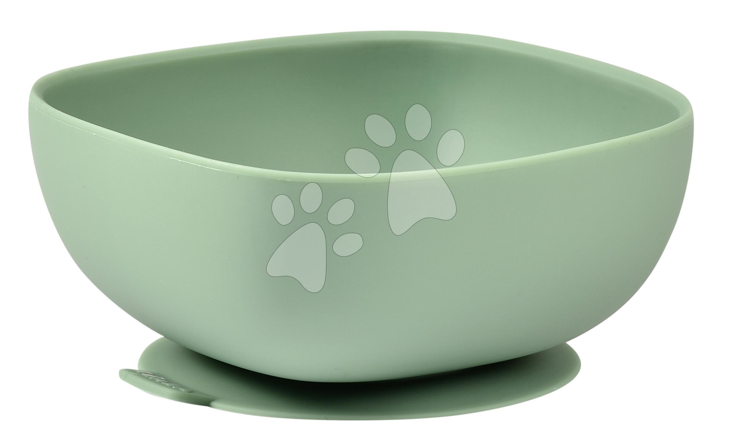 Miska pre bábätká Silicone Suction Bowl Beaba Sage Green zo silikónu zelená od 4 mes 1