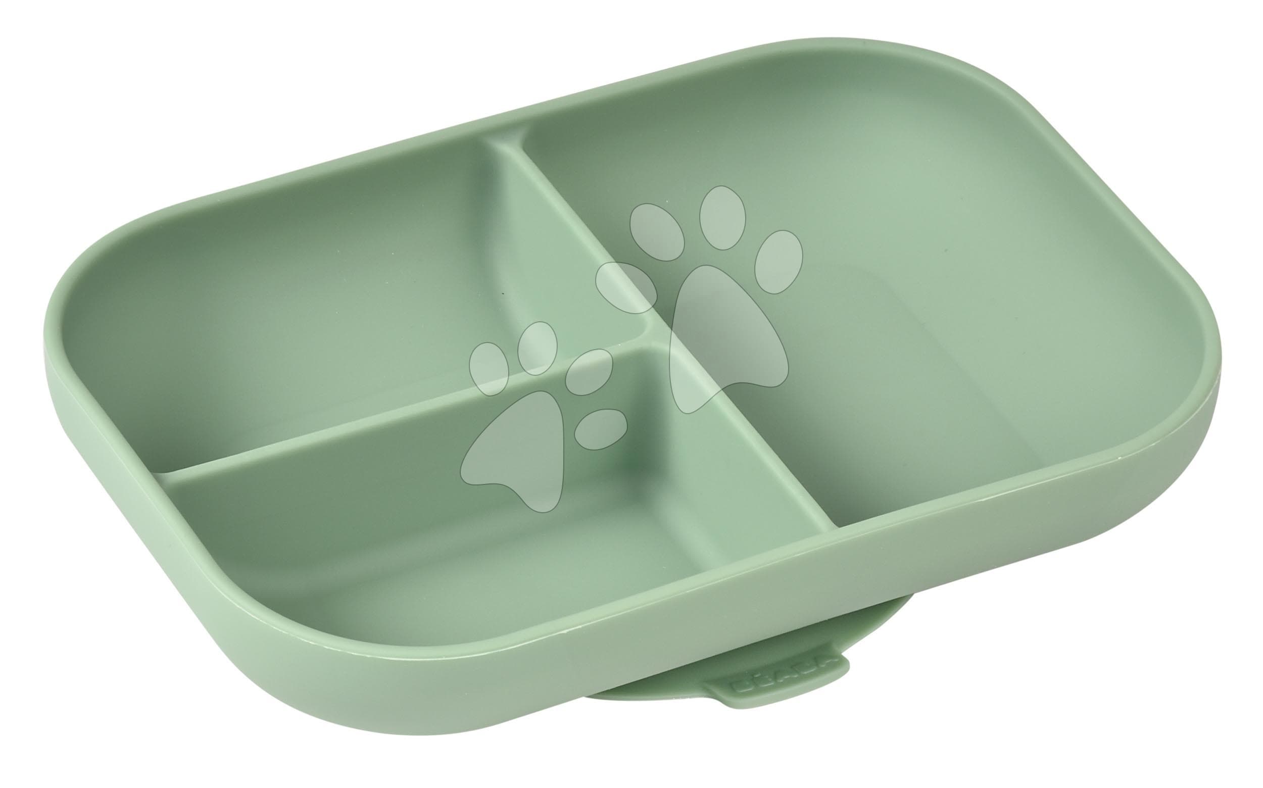 Tanier pre bábätká Silicone Suction Plate Beaba Sage Green zo silikónu rozdelený zelený od 4 mes 1