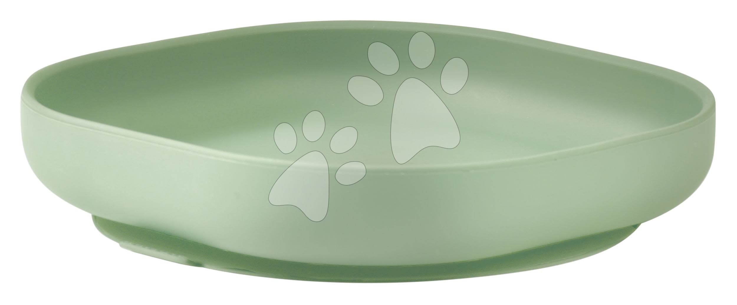 Tanier pre bábätká Silicone Suction Plate Beaba Sage Green zo silikónu zelený od 4 mes 1