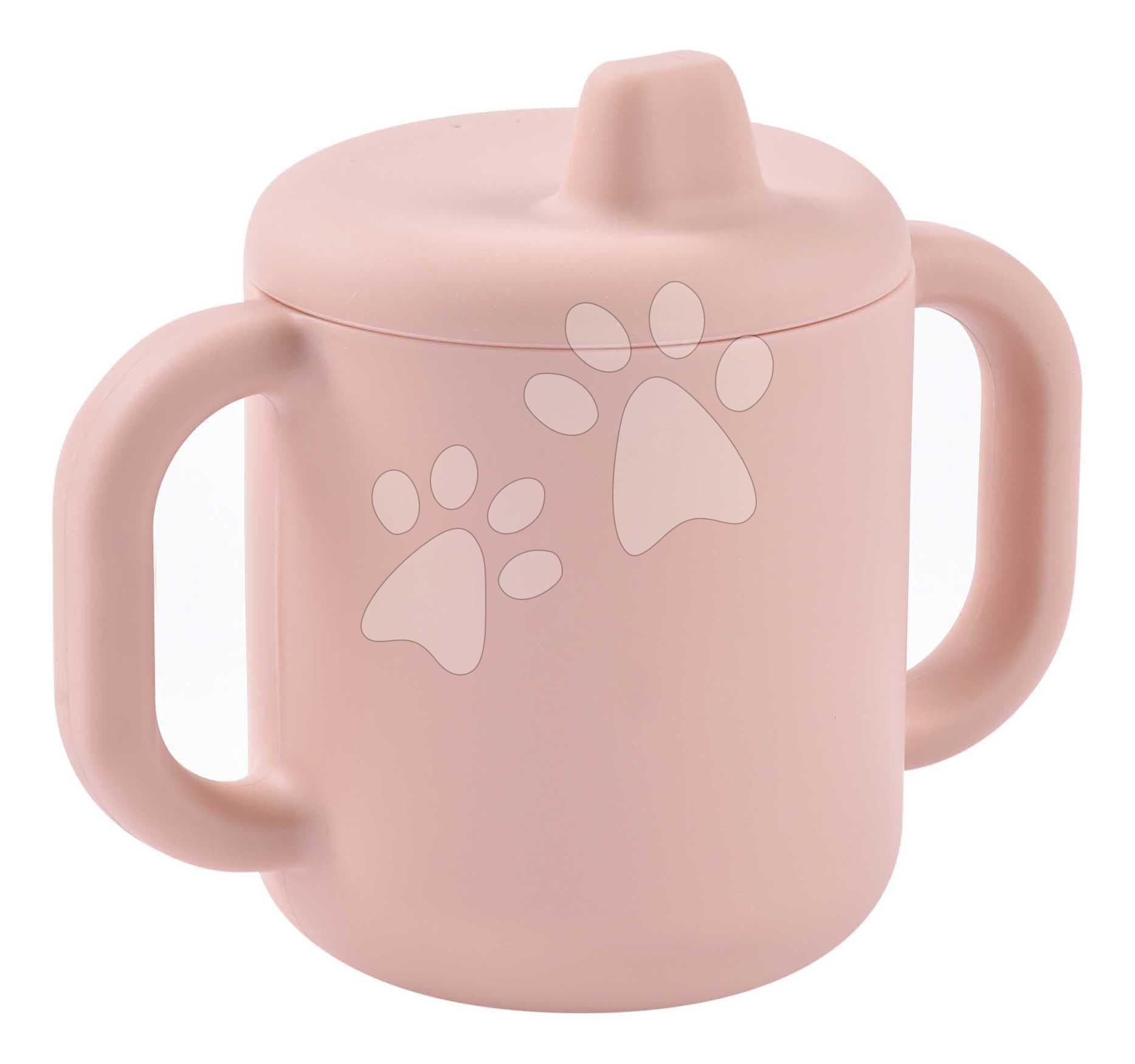 Hrnček pre bábätká Silicone Training Cup Cotton Candy Beaba s vrchnákom na samostatné pitie ružový od 8 mes 1