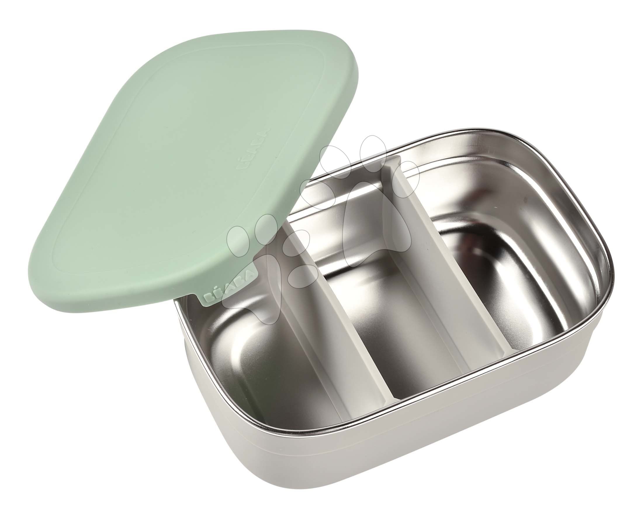 Box na desiatu Stainless Steel Lunch Box Beaba Velvet Grey/Sage Green 760 ml z nehrdzavejúcej ocele sivo-zelený 1