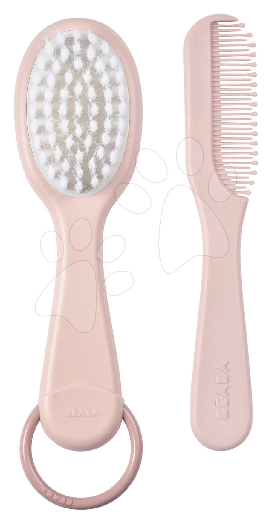 Detský hrebeň a kefa na vlásky Beaba Baby Brush and Comb Old Pink ružový od 0 mes 1