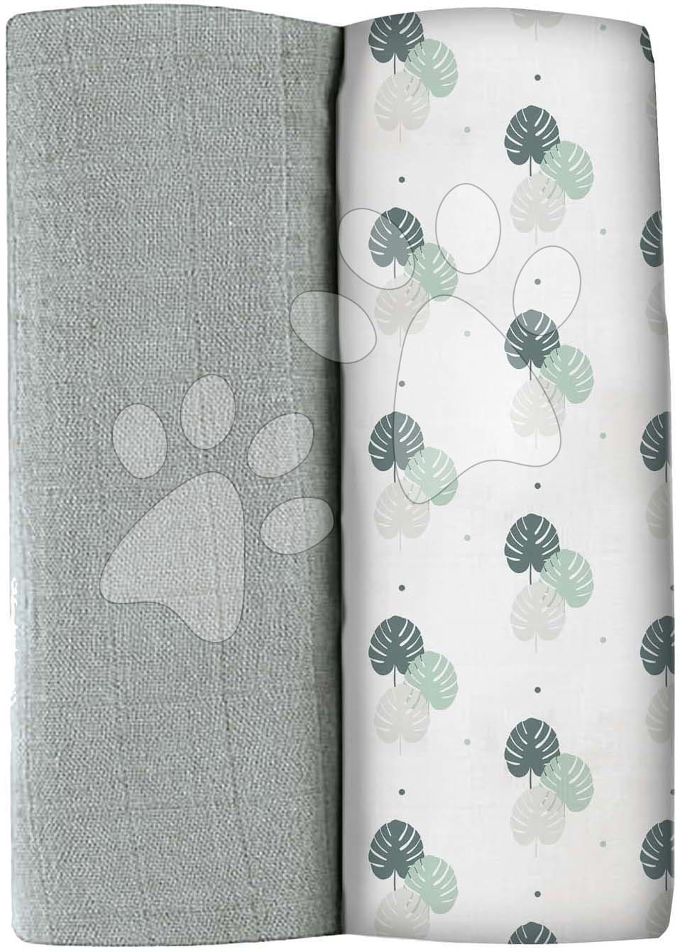 Textilné plienky z bavlneného mušelínu Bolte 2 Swadlles 120 cm Beaba Mirage Grey/Jungle sada 2 kusov od 0 mes