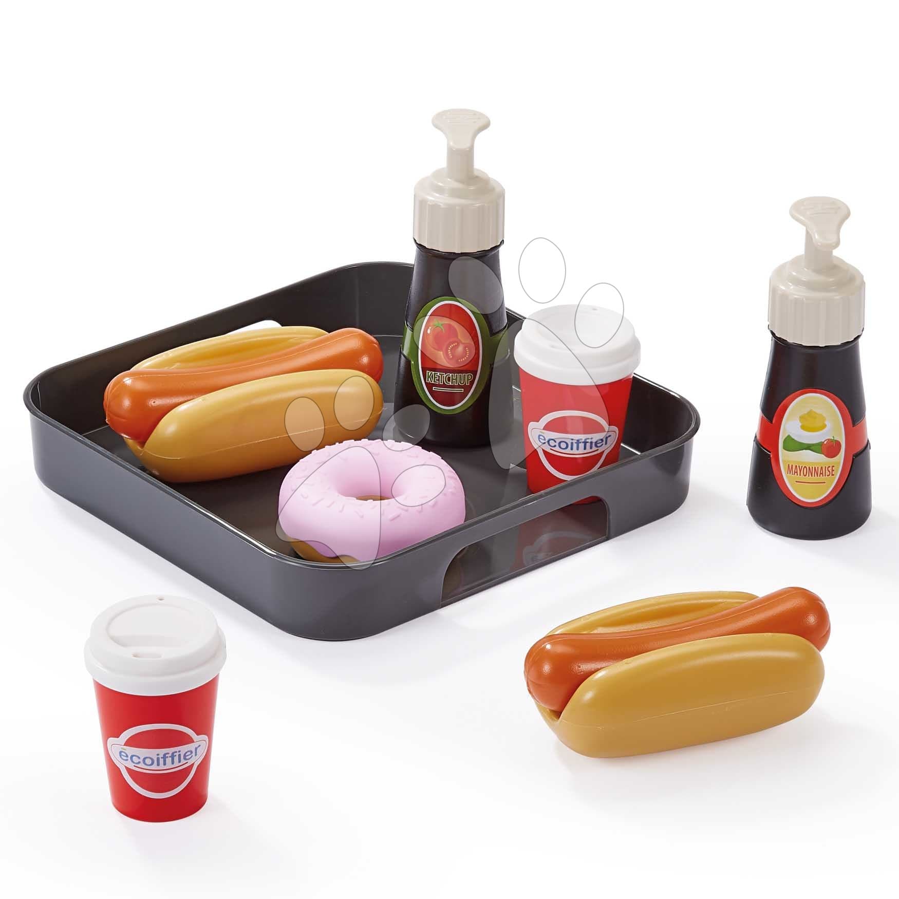 Potraviny na tácke Hot Dog 100% Chef Écoiffier s kečupom a majonézou 10 dielov od 18 mes