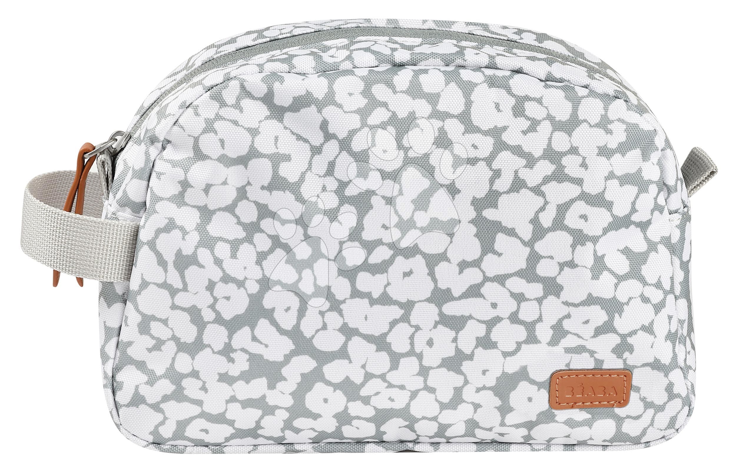 Kozmetická taštička Toiletry Pouch Beaba Cherry Blossom so zipsom sivá so vzorom 1