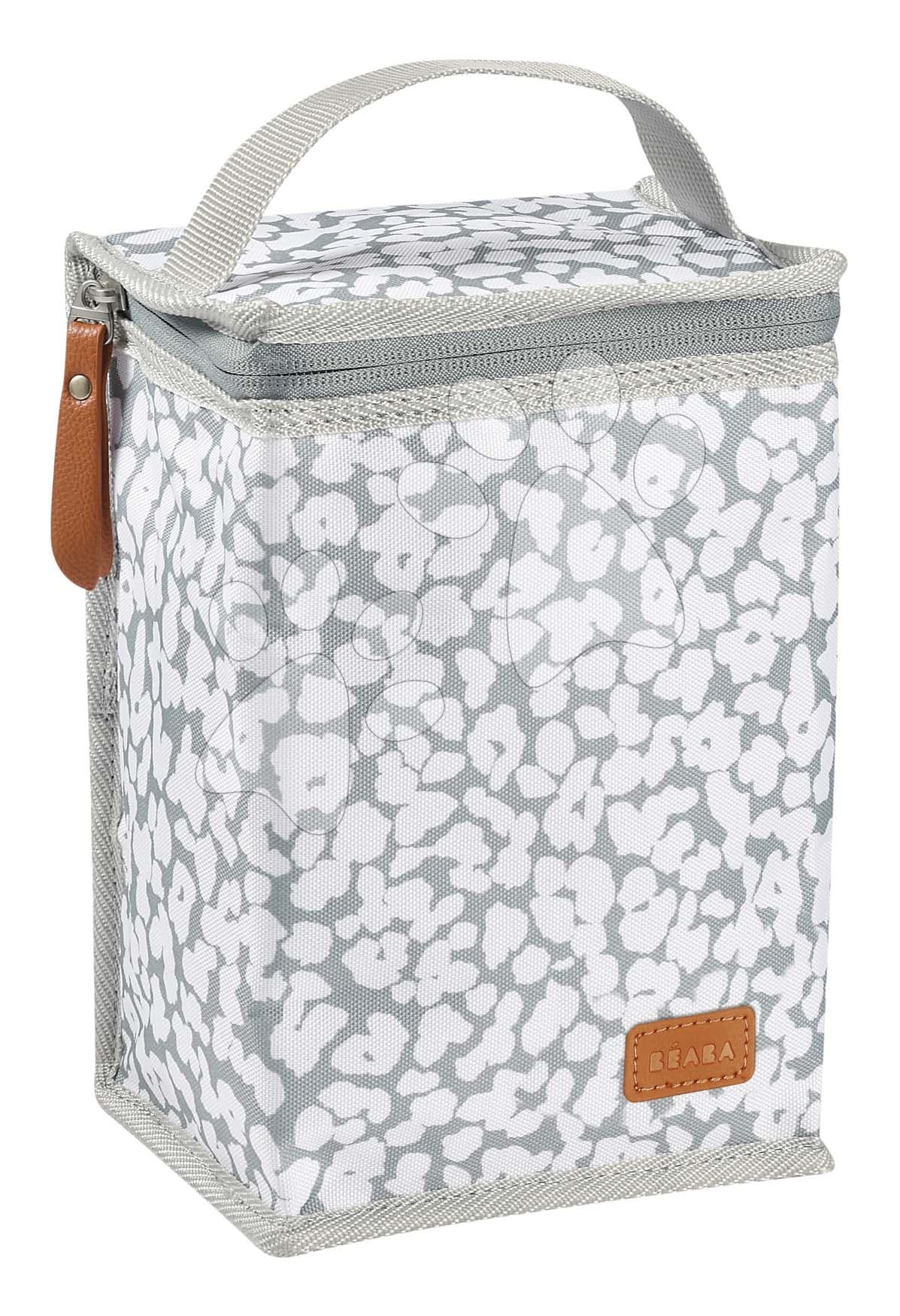 Izotermický obal Isothermal Meal Pouch Beaba Cherry Blossom pre dózy na jedlo sivý so vzorom 1