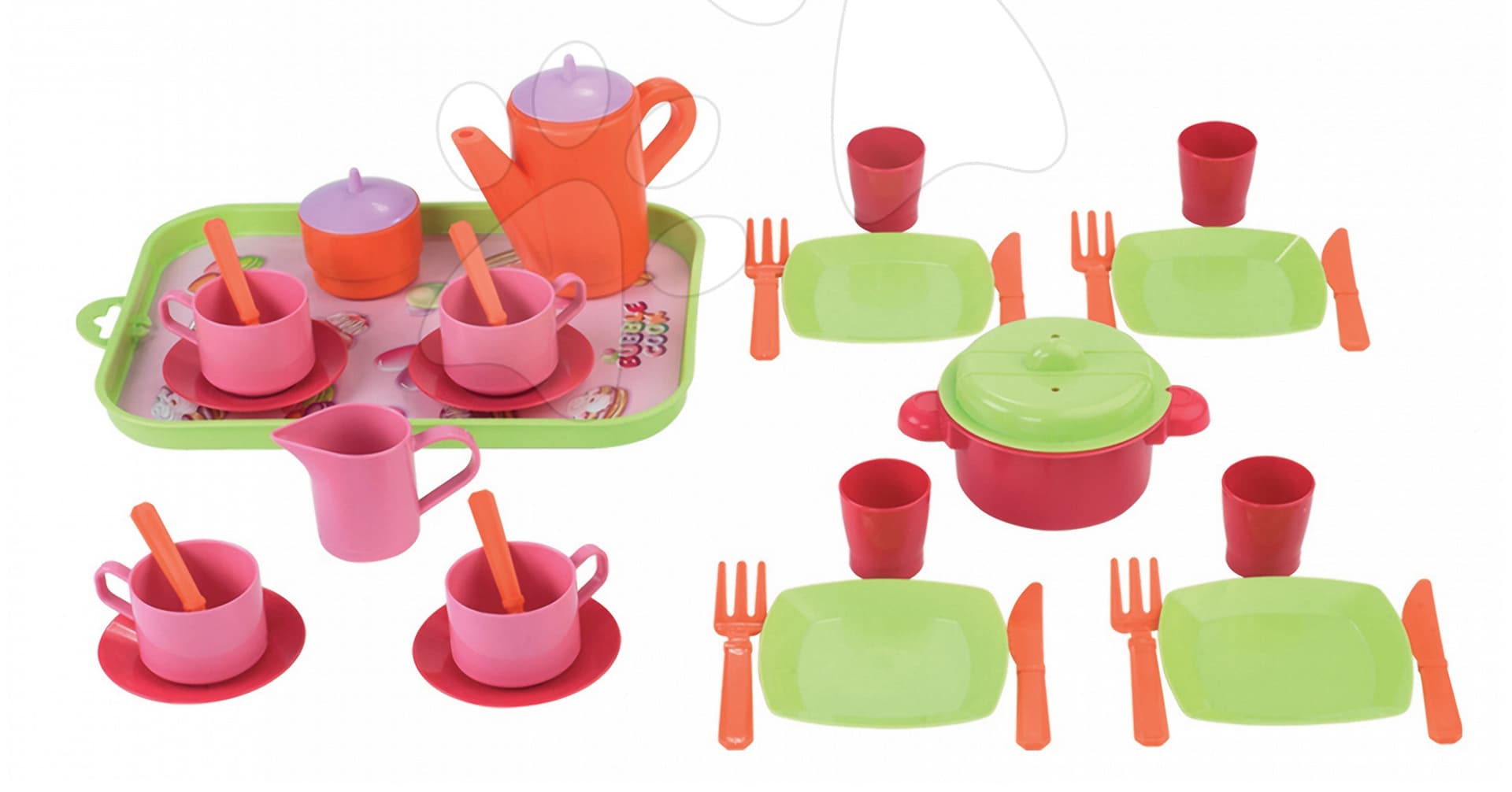Écoiffier detská čajová sada Bubble Cook 976 ružovo-zeleno-oranžová 1
