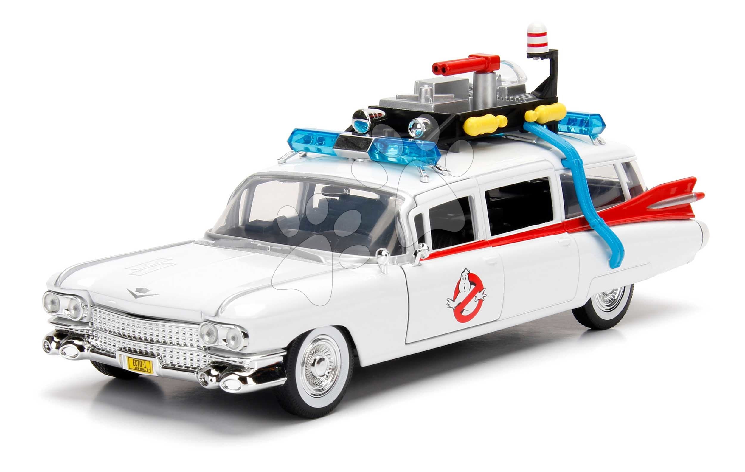 Autíčko Ghostbusters ECTO-1 Jada kovové s otvárateľnými dverami dĺžka 23 cm 1:24 od 8 rokov