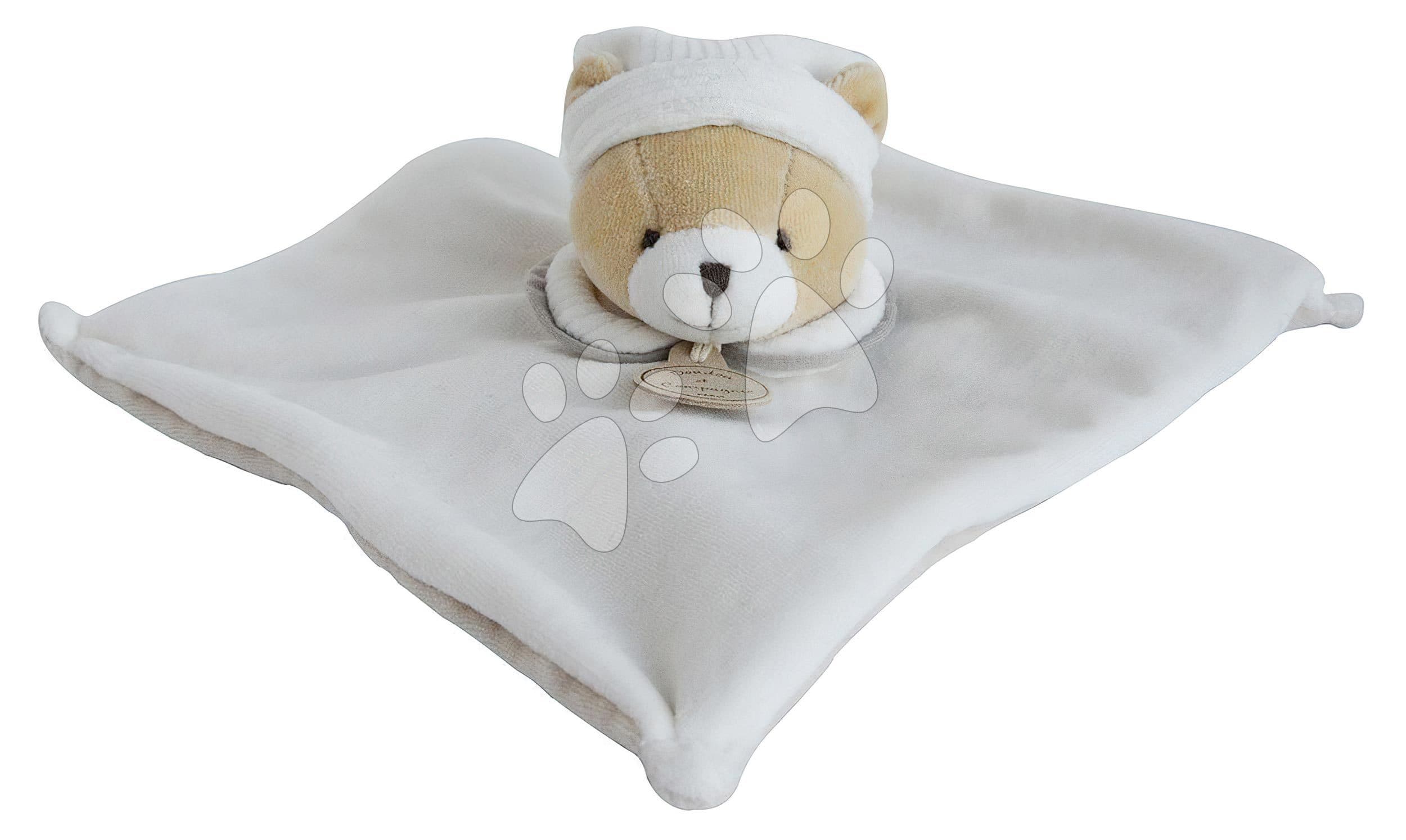 Plyšový medvedík na maznanie Doudou 202 L'Original Doudou et Compagnie béžový 25 cm v darčekovom balení od 0 mes