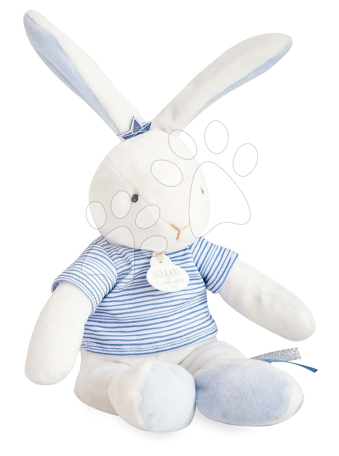 Plyšový zajačik Bunny Sailor Perlidoudou Doudou et Compagnie modrý 25 cm v darčekovom balení od 0 mes 1