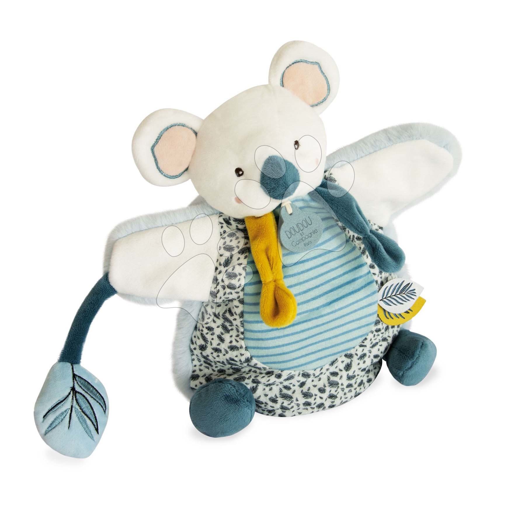 Plyšová koala na bábkové divadlo Yoca le Koala Doudou et Compagnie modrá 25 cm od 0 mes 1