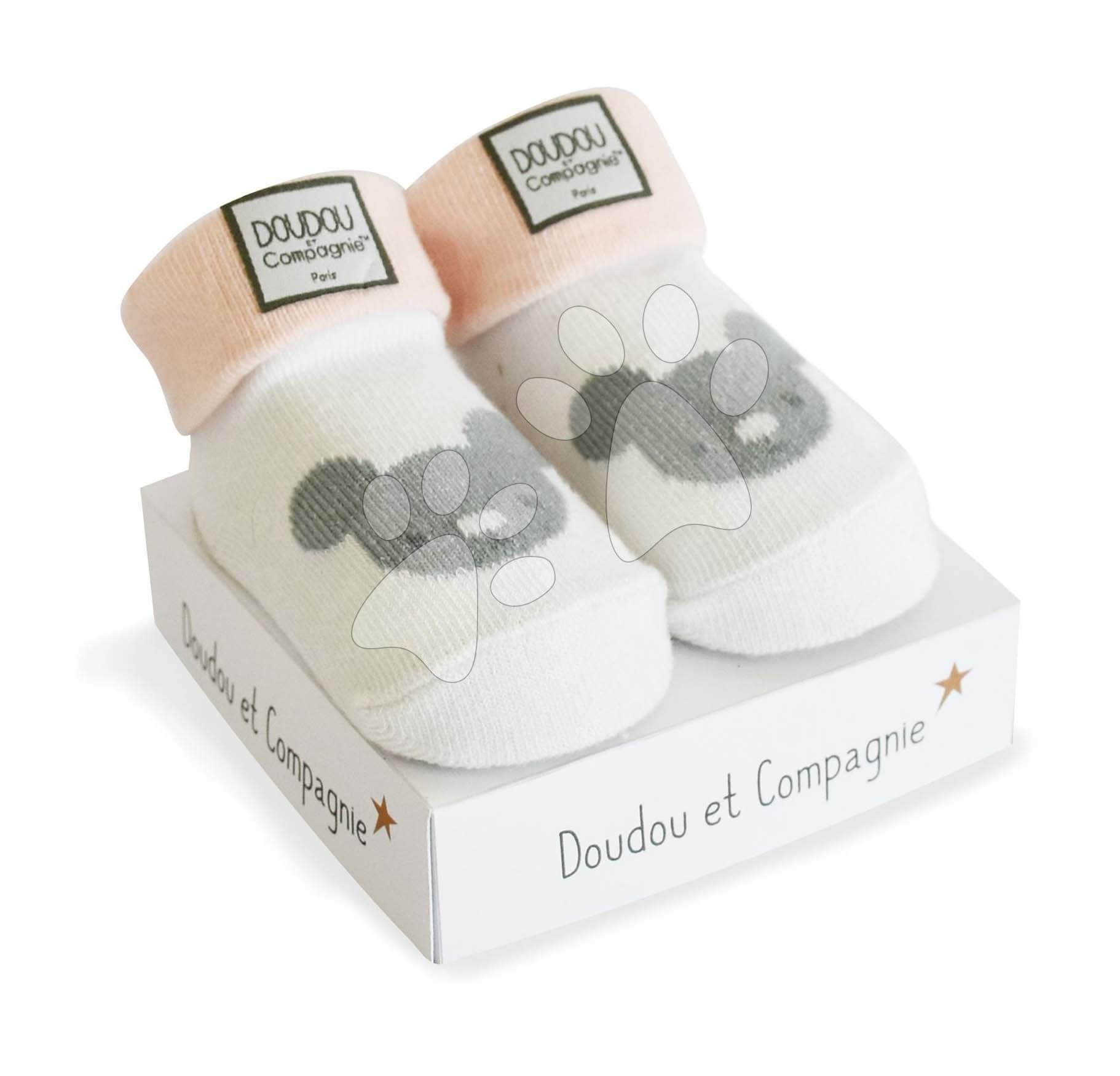 Ponožky pre bábätko Birth Socks Doudou et Compagnie ružové s jemným vzorom od 0-6 mes 1