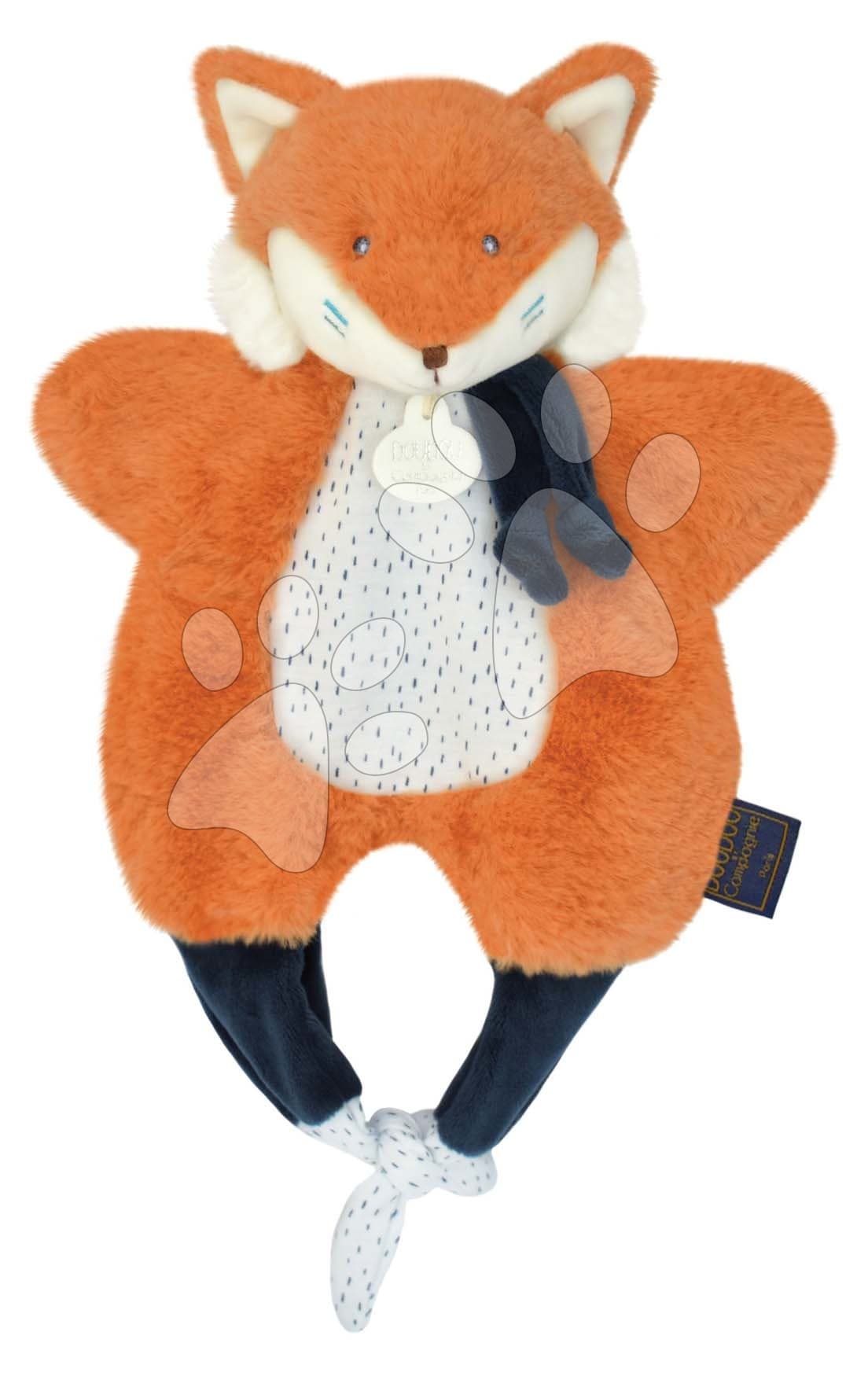 Plyšová líška na bábkové divadlo Doudou Amusette 3v1 Doudou et Compagnie oranžová 30 cm od 0 mes 1