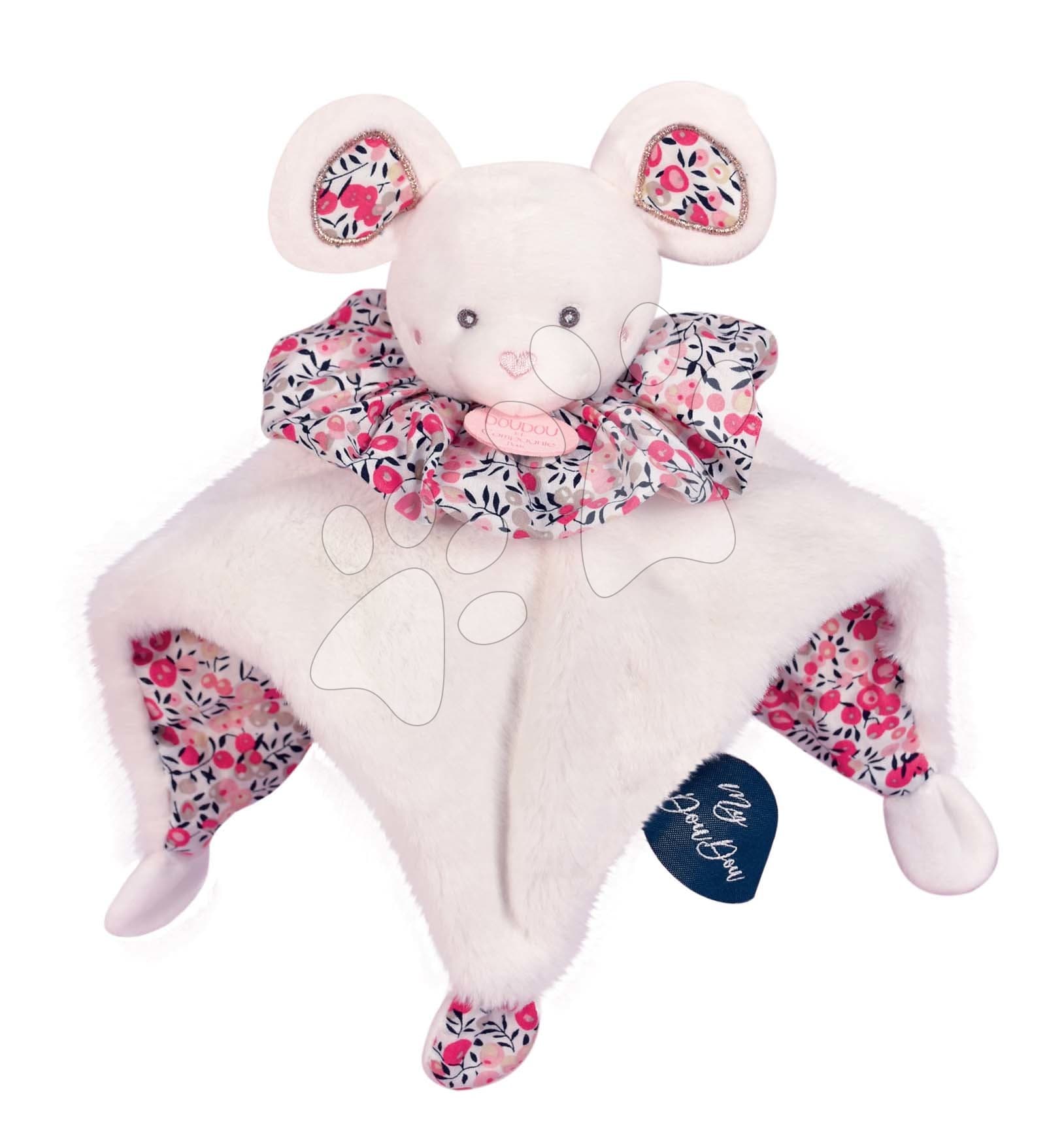 Plyšová myška na maznanie Doudou Boule 3v1 Doudou et Compagnie ružová 25 cm od 0 mes 1