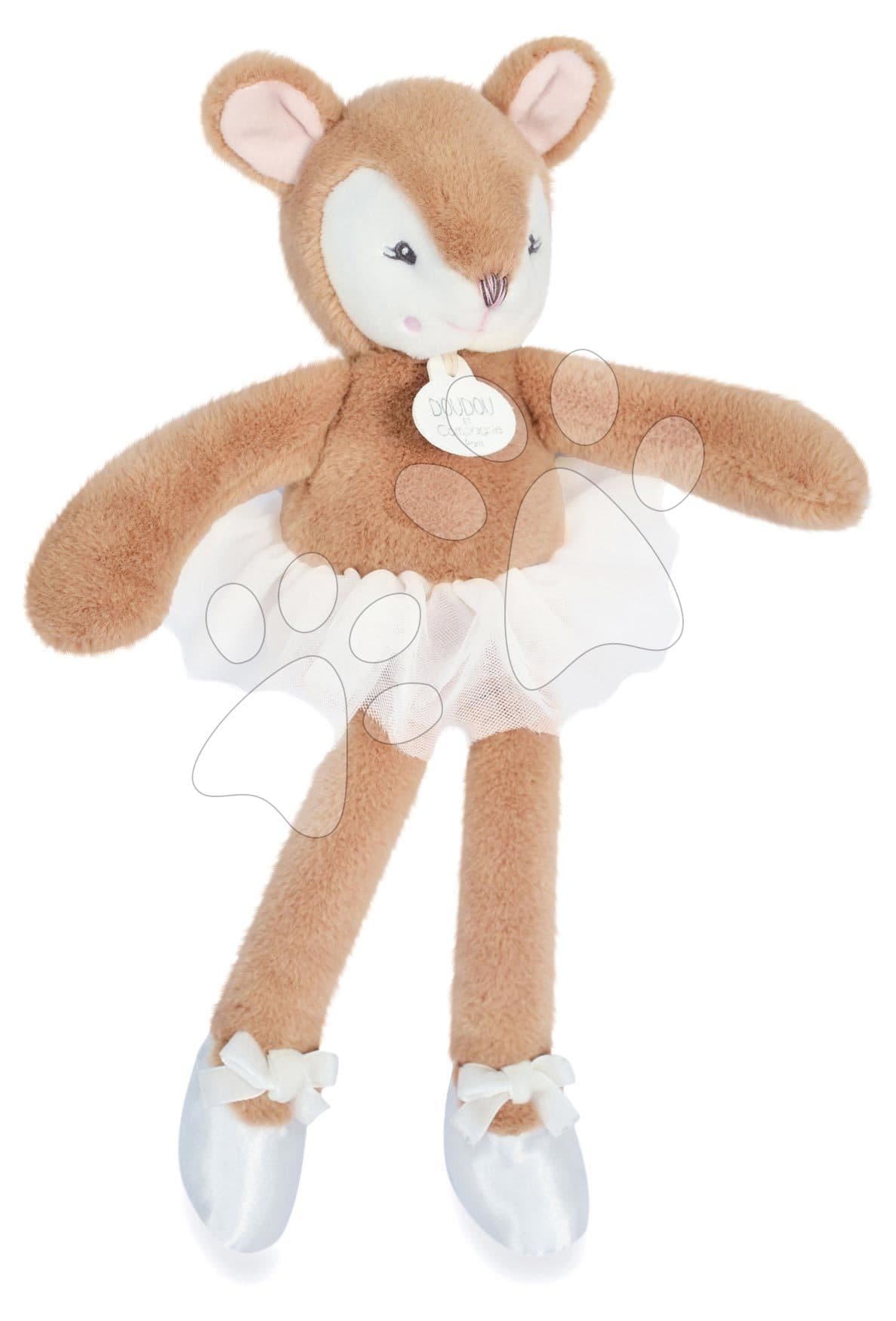Plyšová bábika jelenček Deer My Doudou Ballerine Doudou et Compagnie hnedá 30 cm v darčekovom balení od 0 mes 1