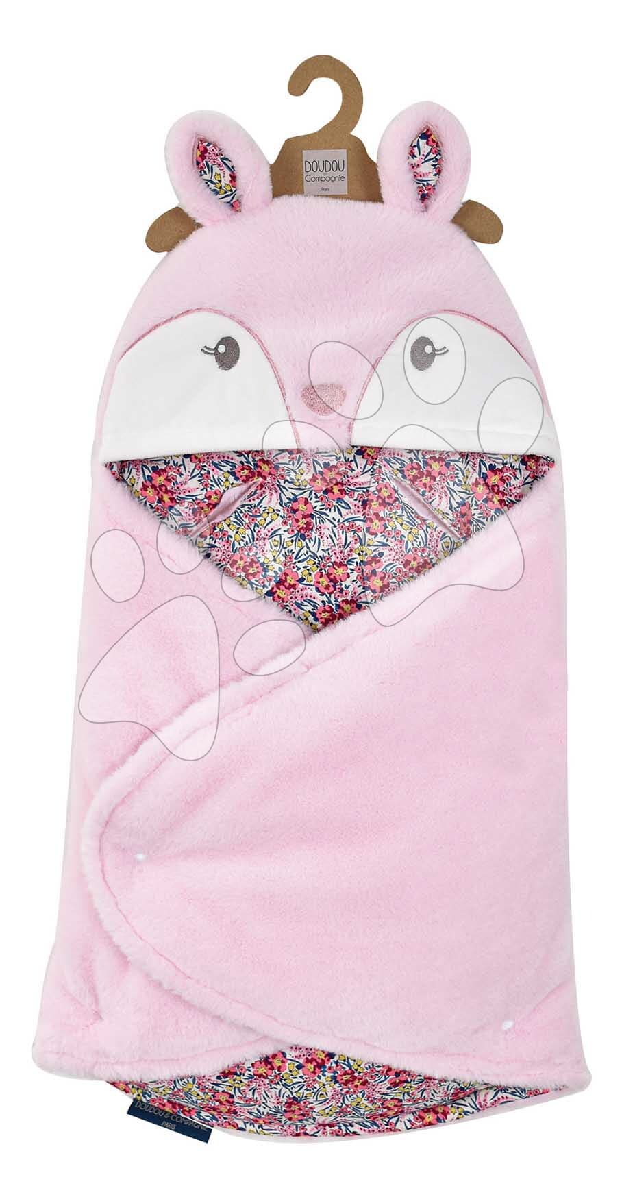 Plyšová zavinovačka pre bábätká Baby Nest Deer Boh'aime Doudou et Compagnie ružová 70 cm od 0 mes