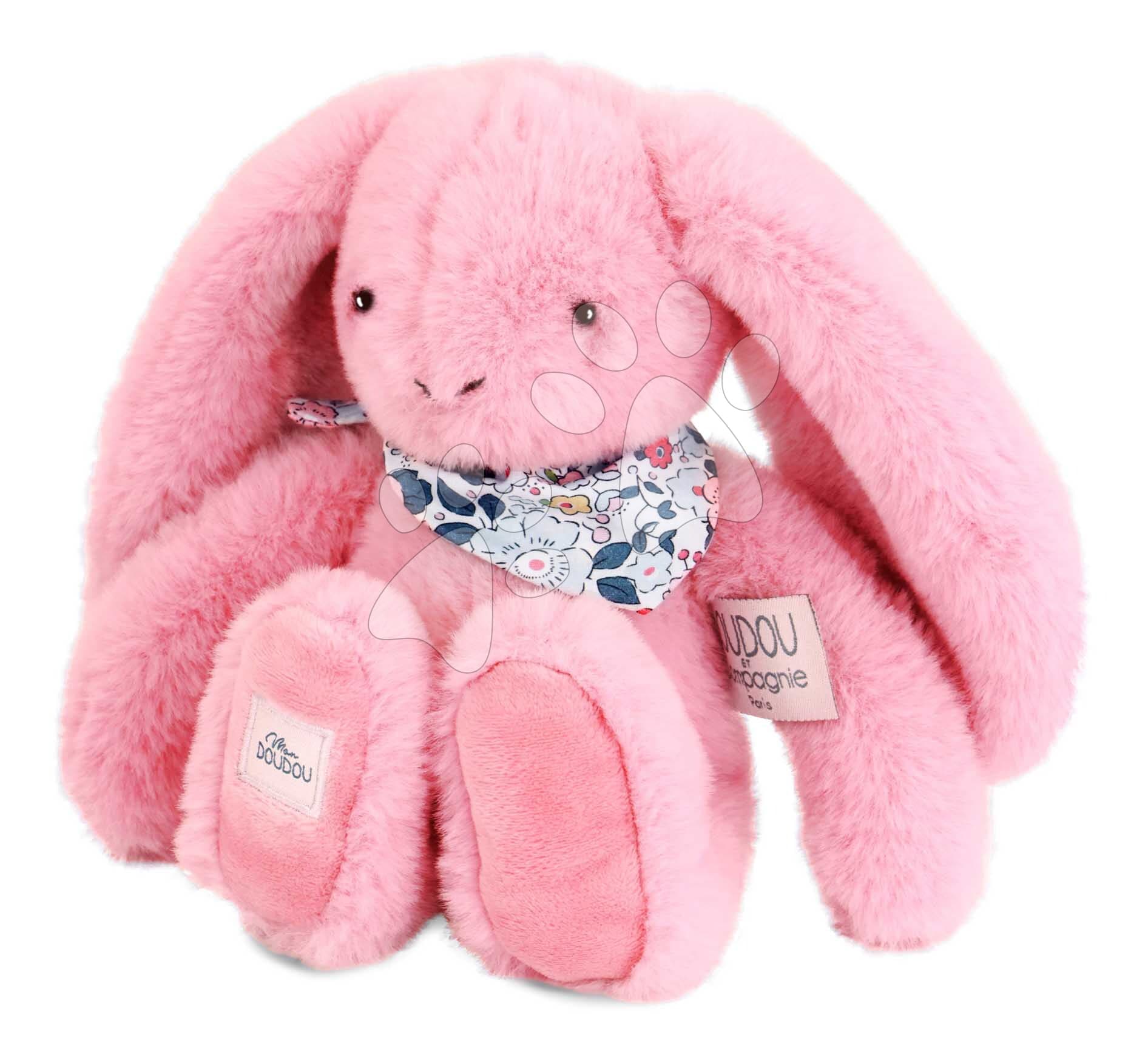 Plyšový zajačik Fleurette the Bunny Grenadine Doudou et Compagnie ružový 25 cm od 0 mes