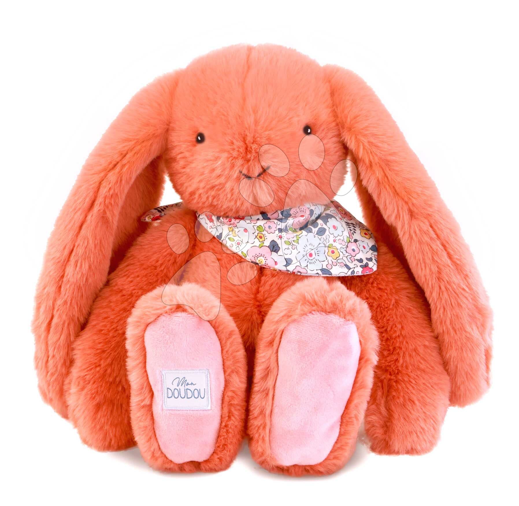 Plyšový zajko Fleurette the Bunny Terracotta Doudou et Compagnie oranžový 35 cm od 0 mes