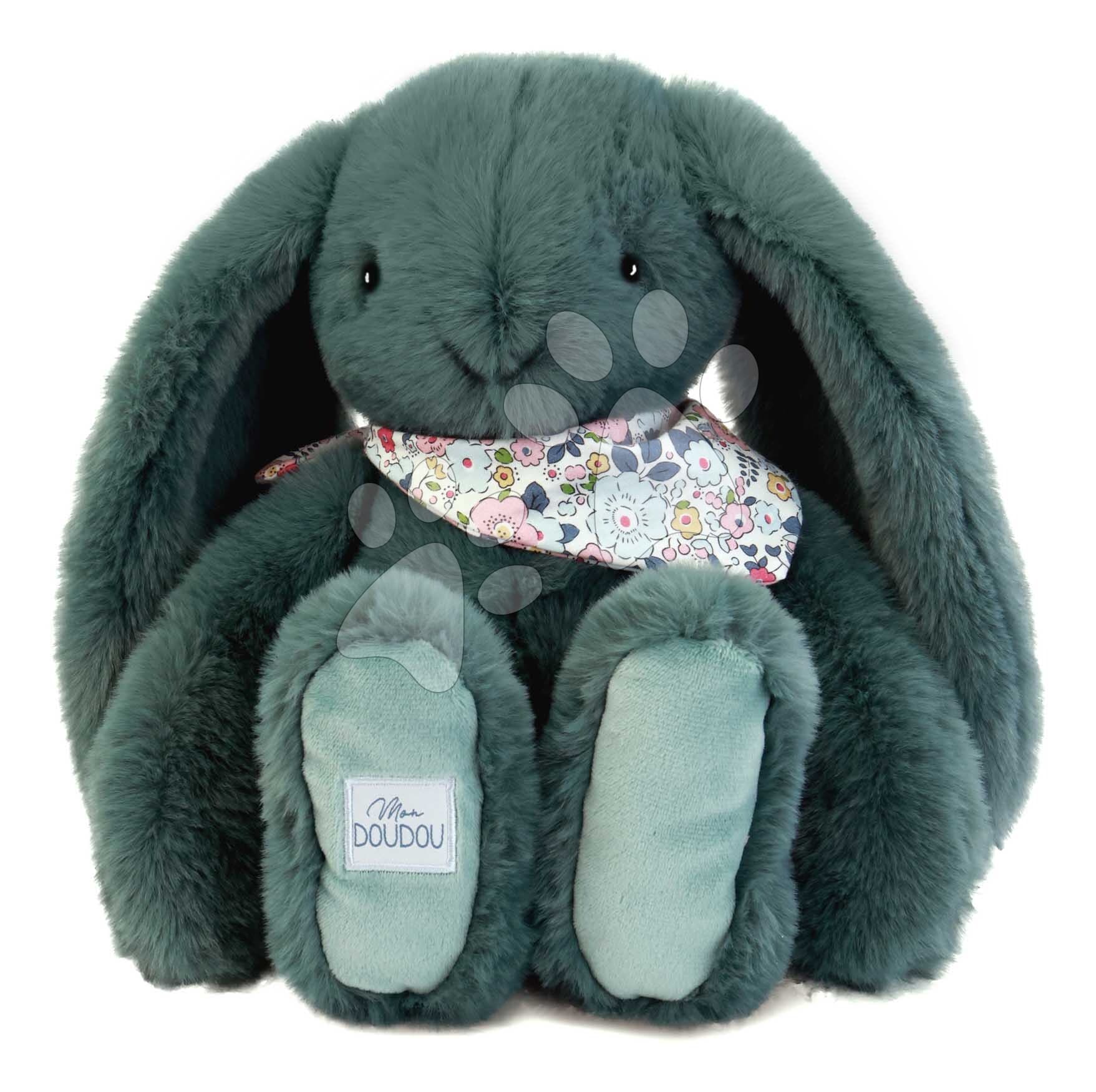 Plyšový zajko Fleurette the Bunny Eucalyptus Doudou et Compagnie zelený 35 cm od 0 mes