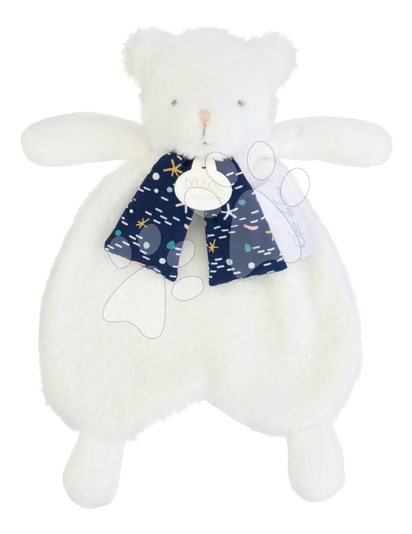 Plyšový medvedík svietiaci v tme Moonlight Collection Doudou et Compagnie v darčekovom balení biely 26 cm od 0 mes 1