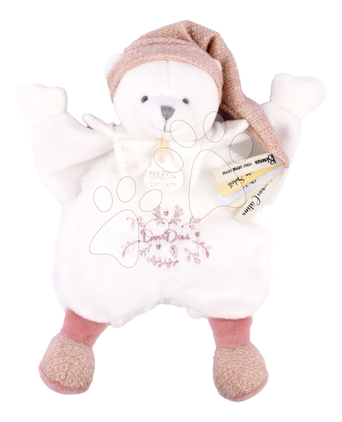Plyšový medvedík na maznanie Doudou 25 Years Doudou Cape Pink Doudou et Compagnie v darčekovom balení ružový 25 cm od 0 mes