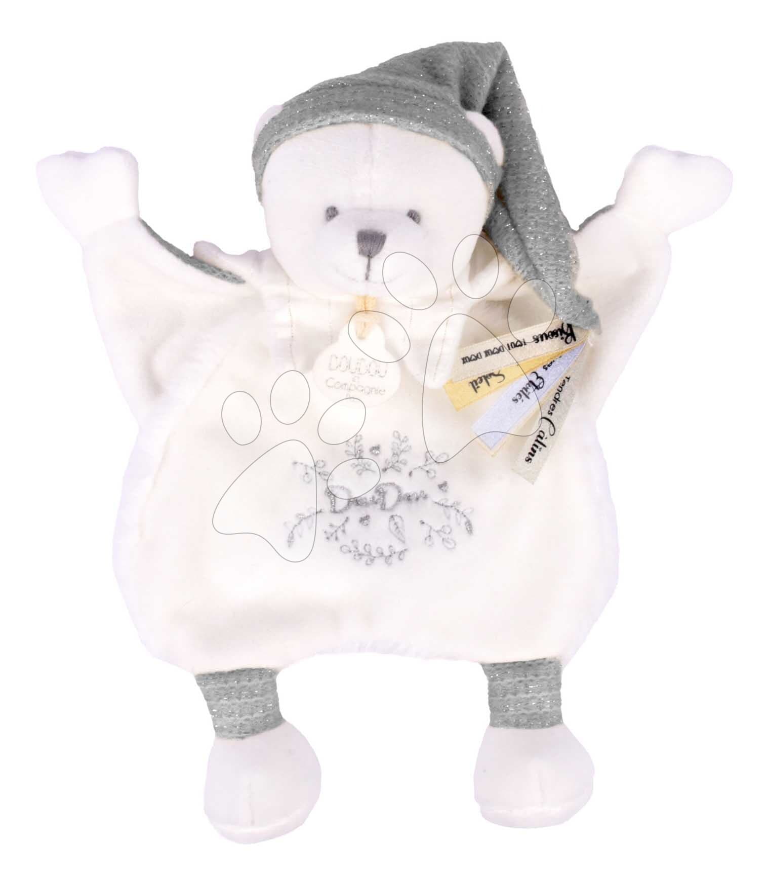 Plyšový medvedík na maznanie Doudou 25 Years Doudou Cape Grey Doudou et Compagnie v darčekovom balení sivý 25 cm od 0 mes 1