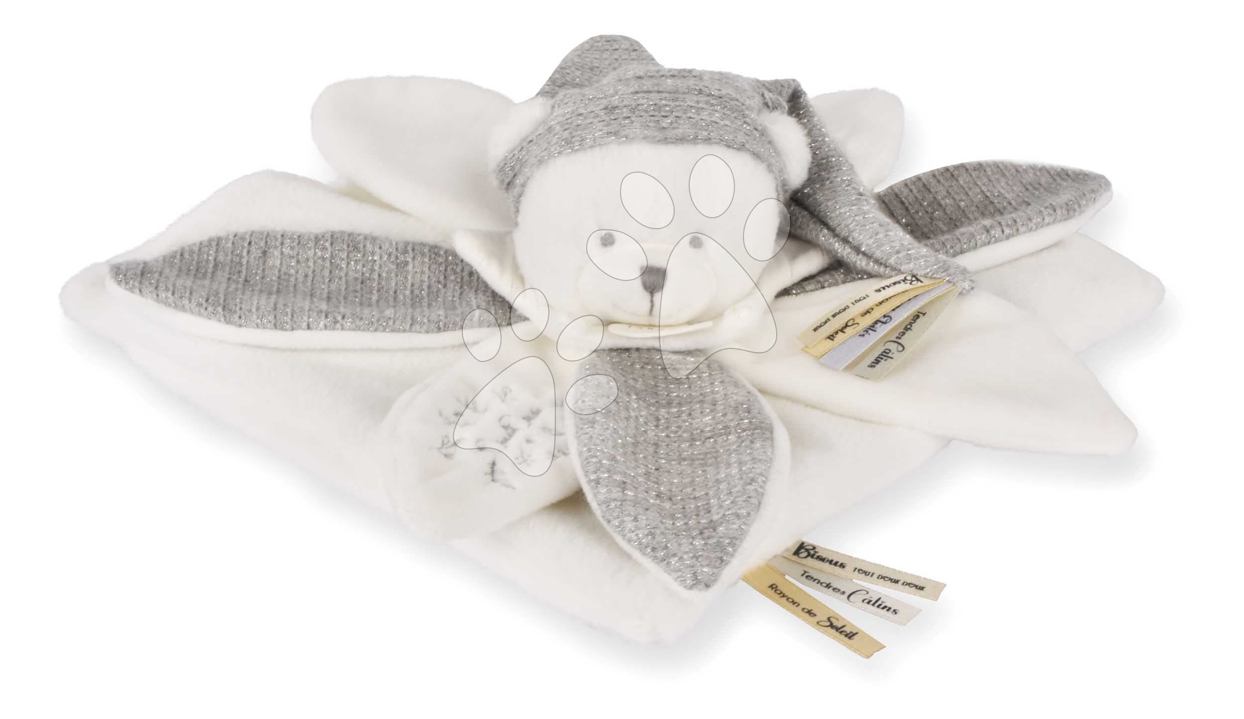 Plyšový medvedík na maznanie Doudou 25 Years Doudou Collector Grey Doudou et Compagnie v darčekovom balení sivý 25 cm od 0 mes
