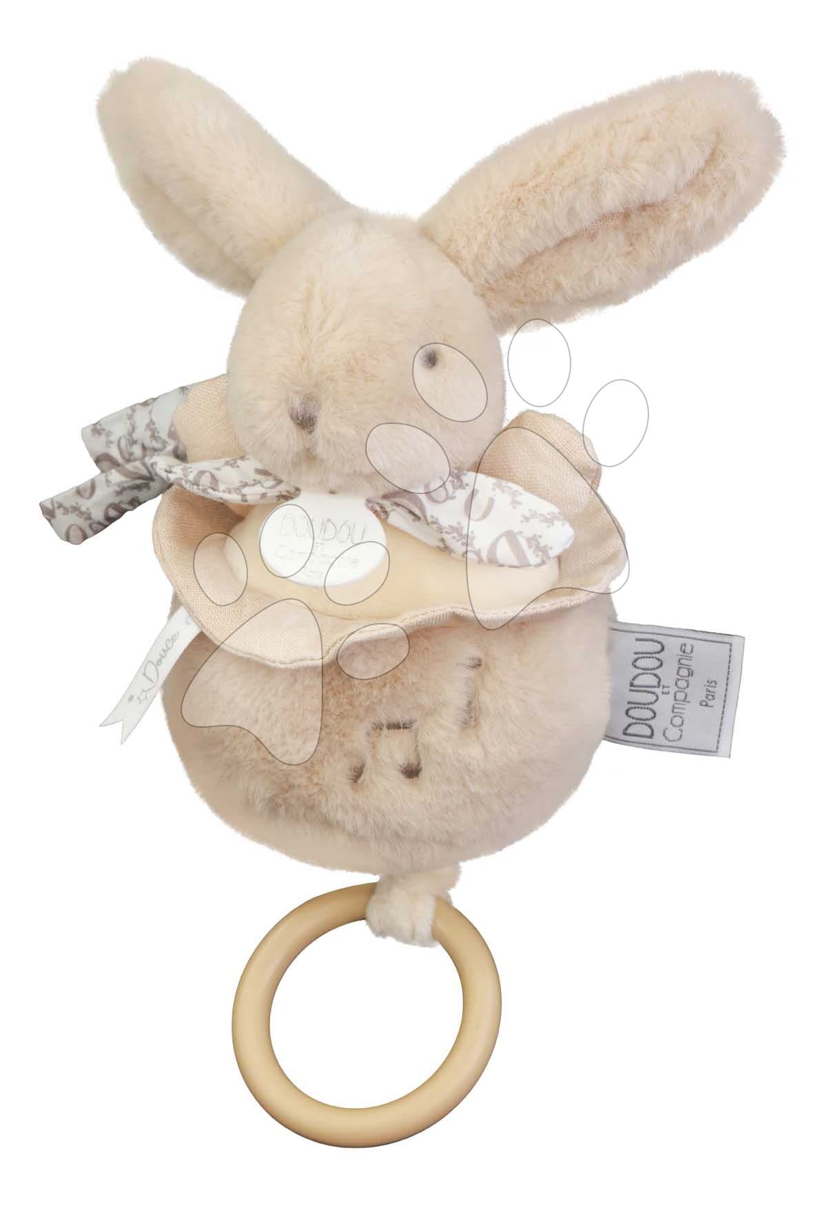 Plyšový zajačik s melódiou Lapin Doudou Music Box Beige Doudou et Compagnie v darčekovom balení béžový 20 cm od 0 mes