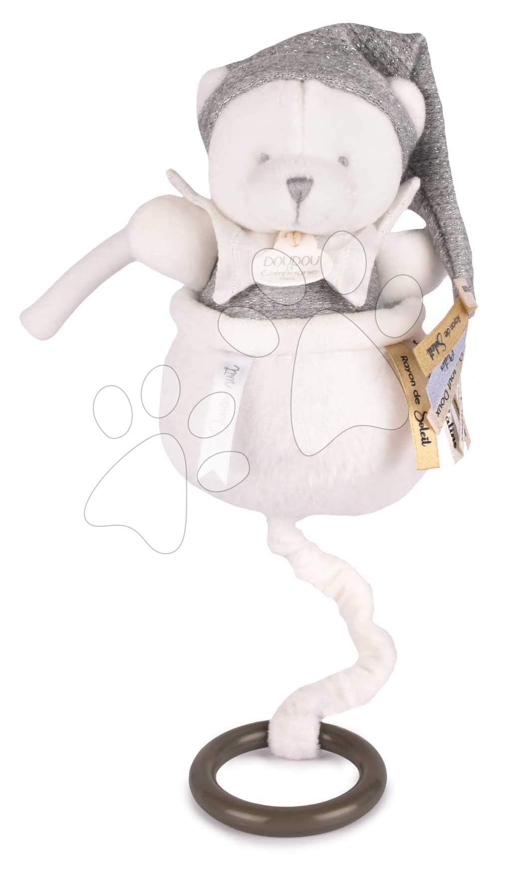 Plyšový medvedík s melódiou Doudou 25 Years Music Box Grey Doudou et Compagnie narodeninová edícia sivý 20 cm od 0 mes