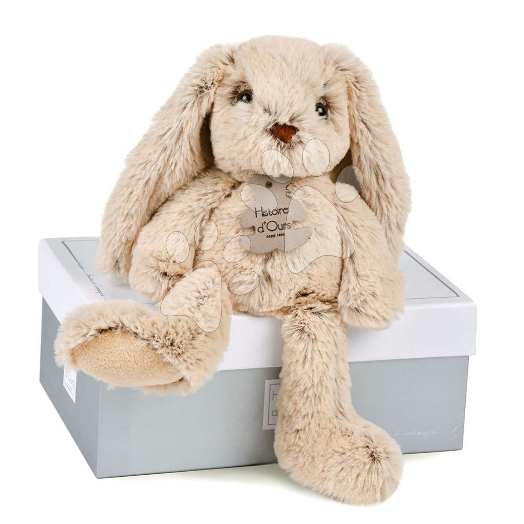 Plyšový zajačik Beige Bunny Copain Calin Histoire d’ Ours béžový 25 cm v darčekovom balení od 0 mes