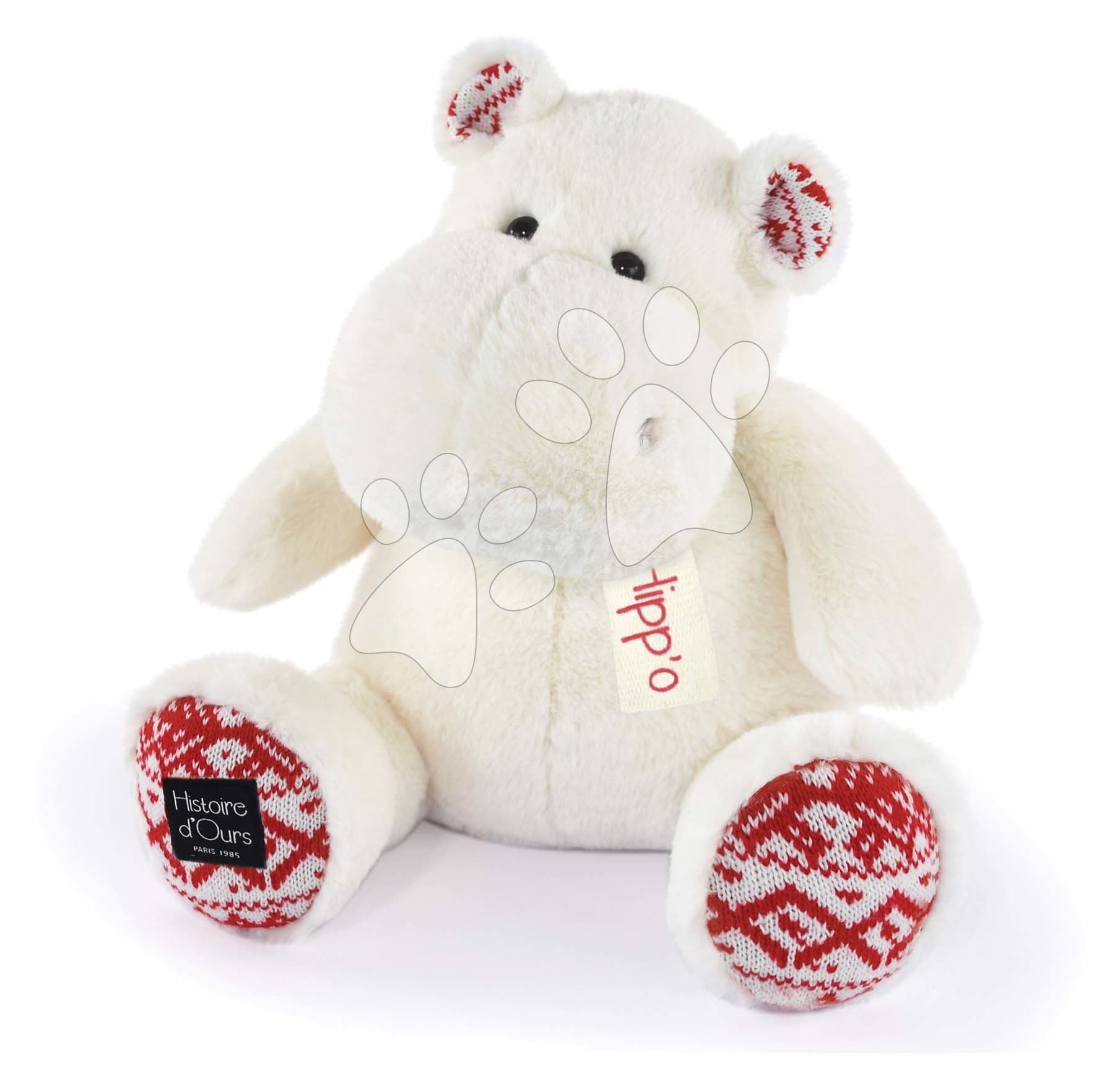 Plyšový hroch Christmas White Hippo Cocooning Histoire d’ Ours biely 40 cm od 0 mes 1
