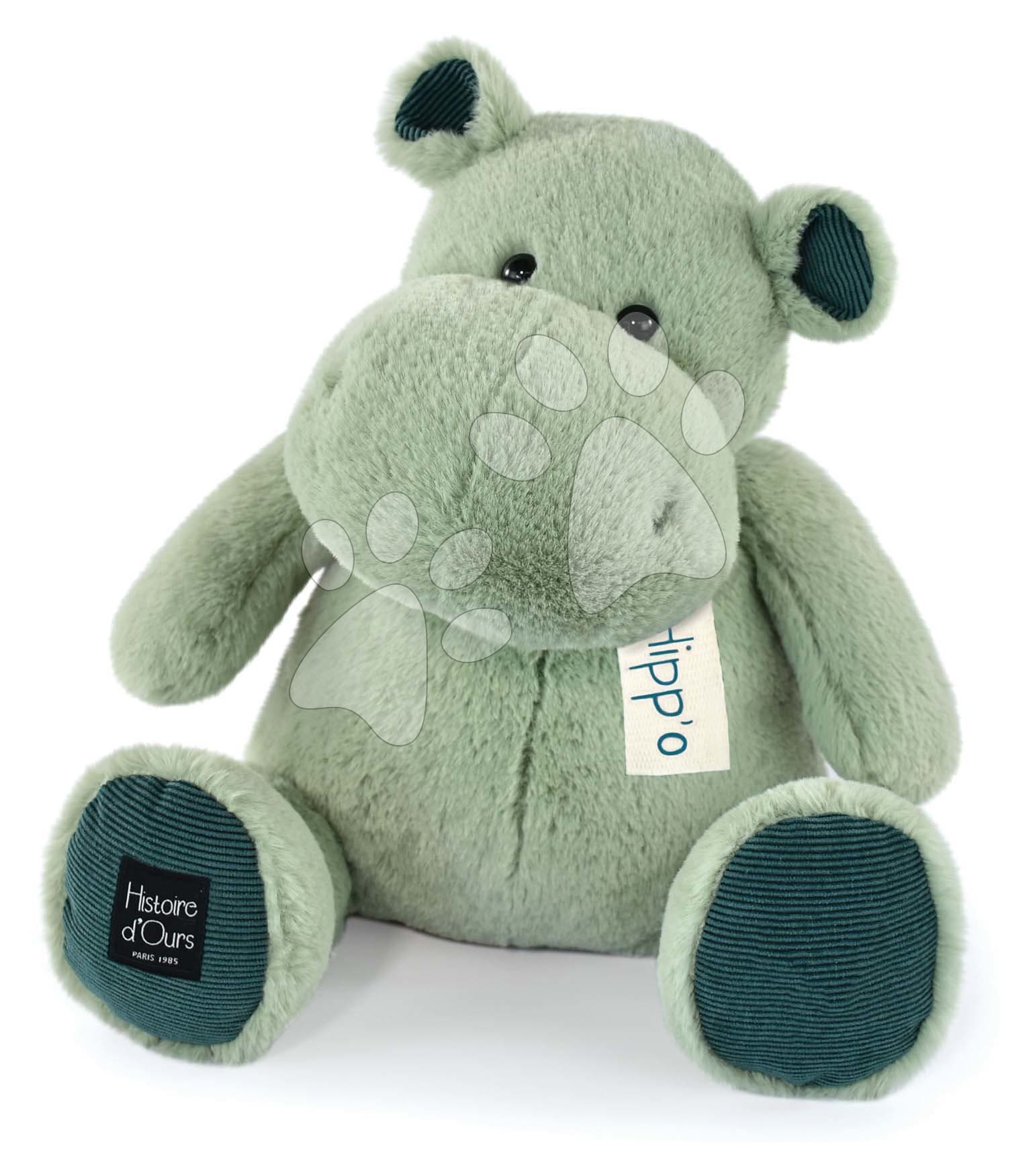 Plyšový hroch Almond Hippo Cocooning Histoire d’ Ours zelený 40 cm od 0 mes 1