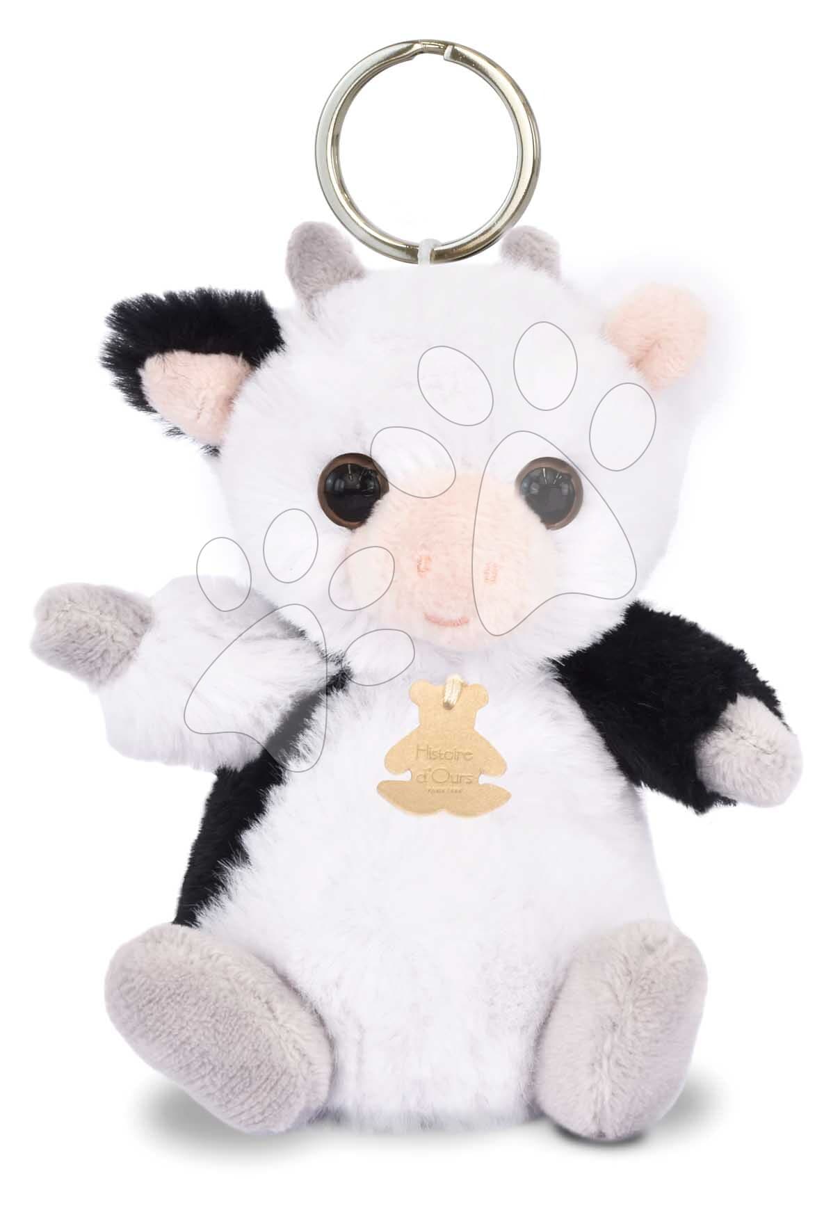 Plyšová kľúčenka kravička The Soft Stretch Cow Key Ring Histoire d’ Ours čierno-biela 12 cm od 18 mes 1