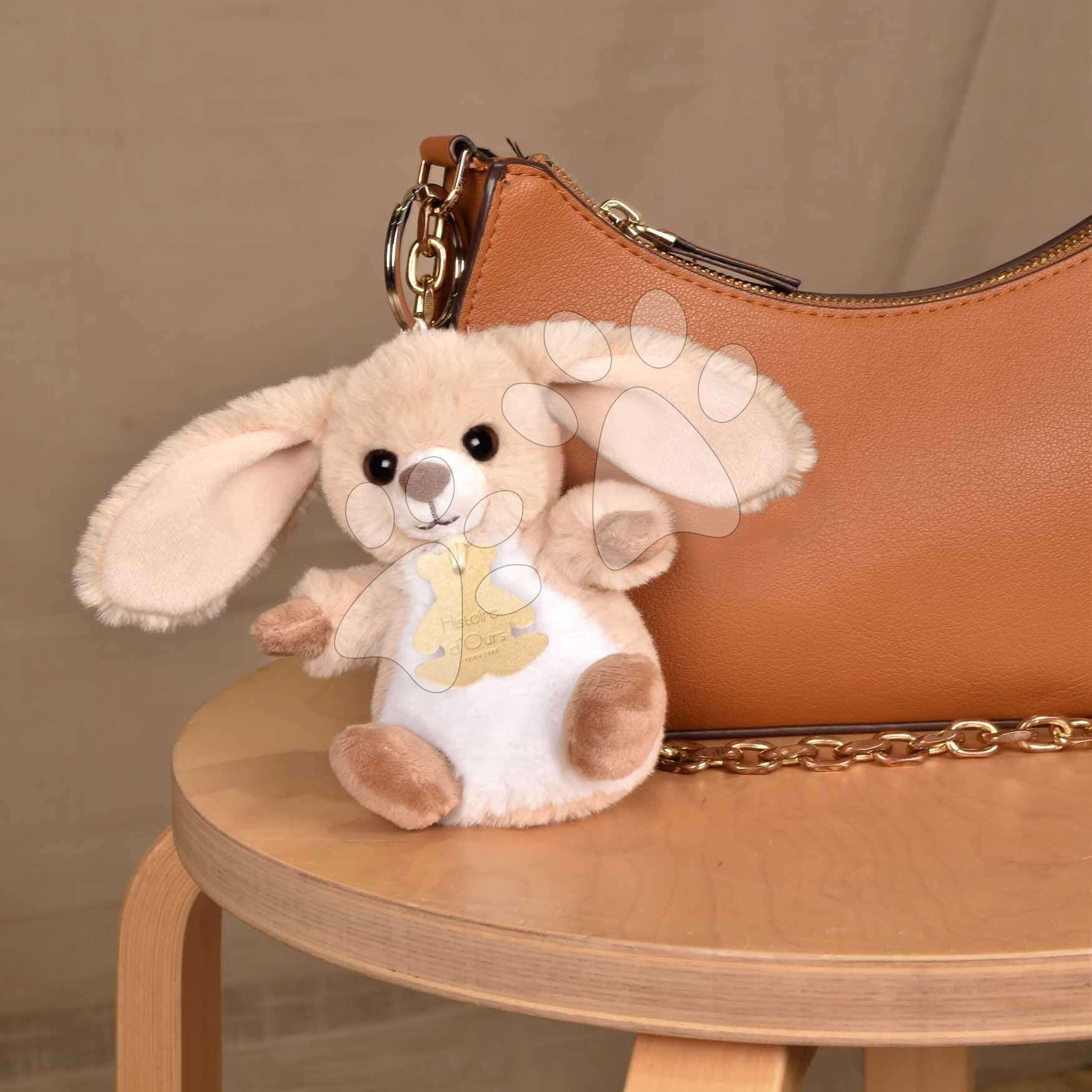 Plyšová kľúčenka zajačik The Soft Stretch Bunny Key Ring Histoire d’ Ours hnedá 12 cm od 18 mes