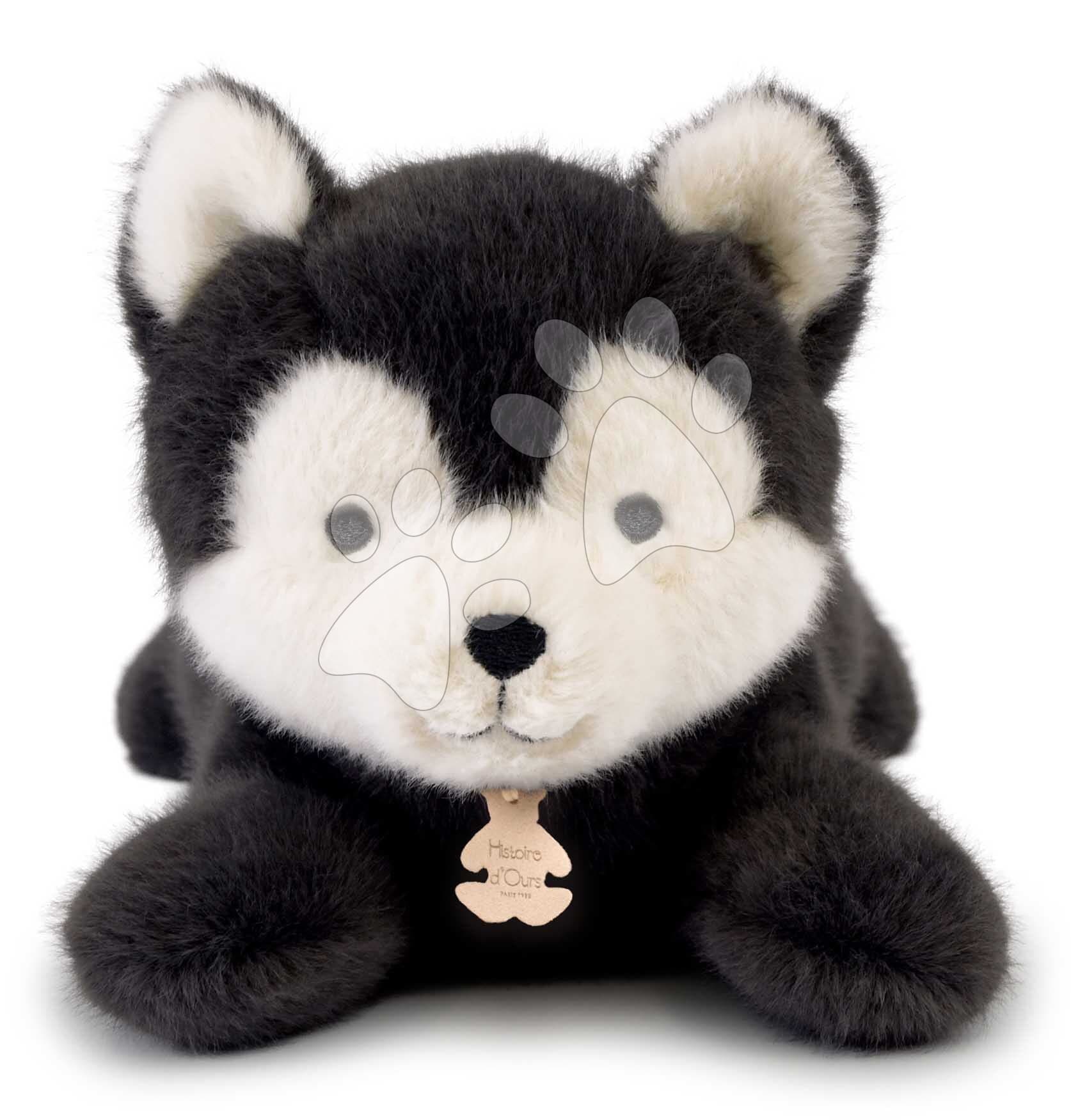 Plyšový vlk s ťažkým bruškom P'tit Relax Wolf Histoire d’ Ours sivý 22 cm od 0 mes 1