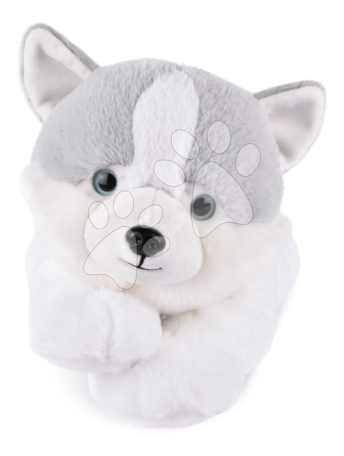 Plyšový psík husky The Soft Stretch Husky Histoire d’ Ours sivo-biely 40 cm od 0 mes