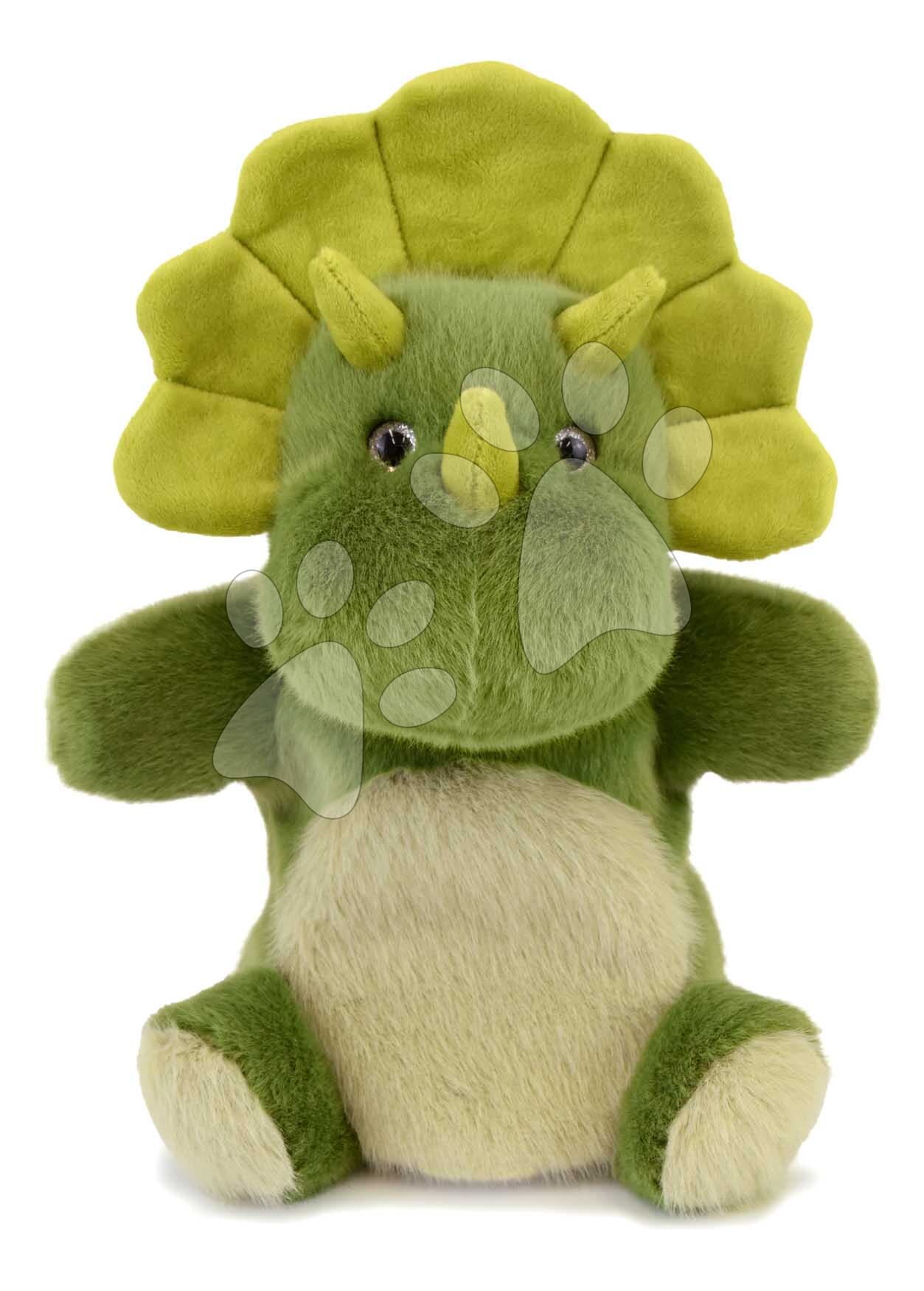 Plyšový dinosaurus na bábkové divadlo Dino Puppet Histoire d’ Ours zelený 24 cm od 0 mes 1