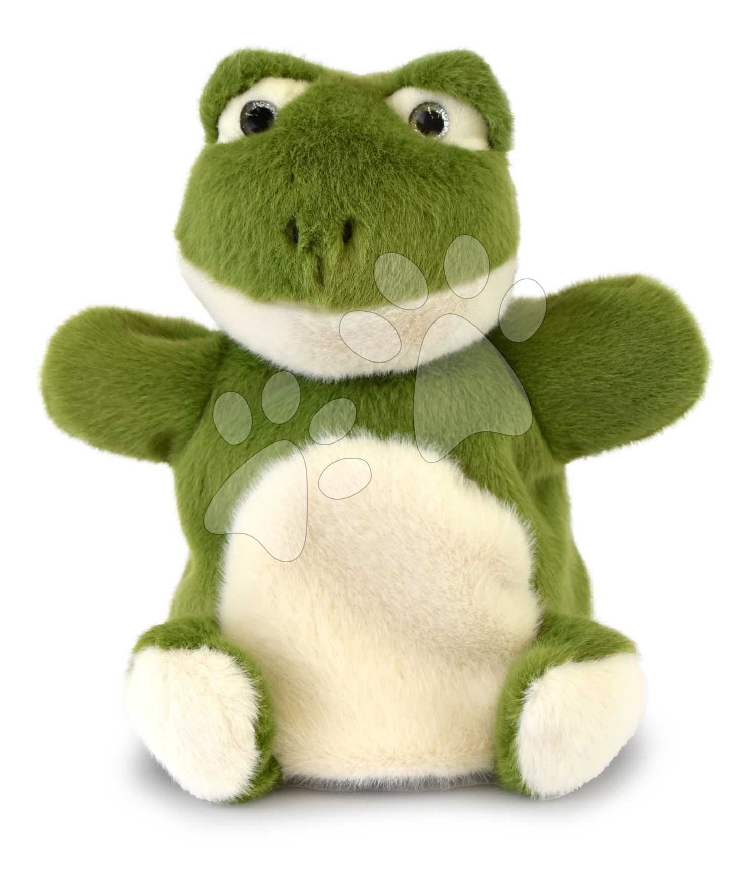 Plyšová žabka na bábkové divadlo Frog Puppet Histoire d’ Ours zelená 24 cm od 0 mes