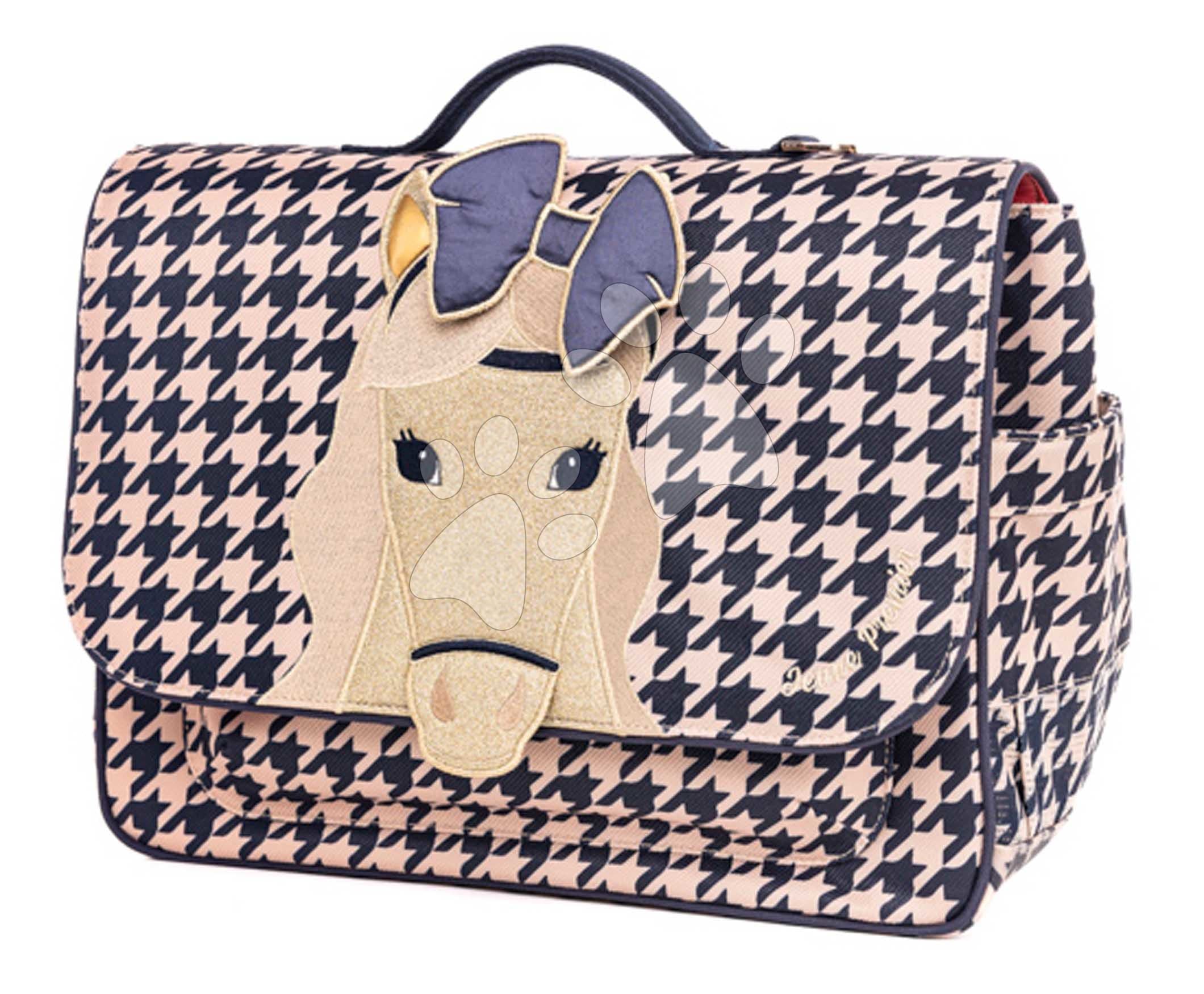 Školská aktovka It Bag Midi Houndstooth Horse Jeune Premier ergonomická luxusné prevedenie 30*38 cm