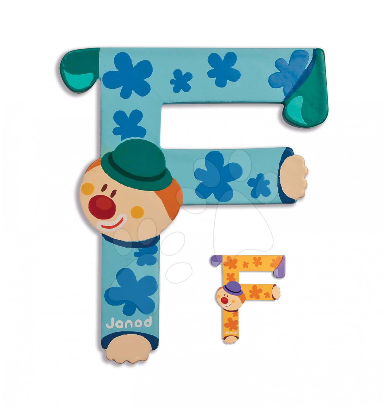 Janod drevené písmeno Clown Letter F 04547 oranžové 1