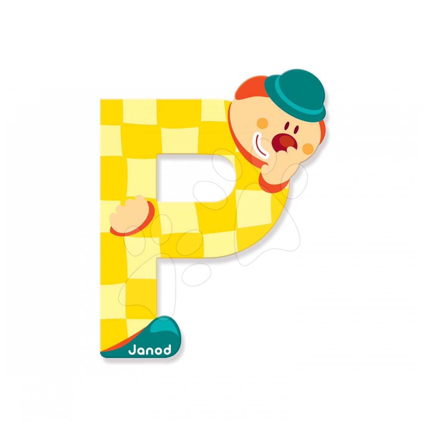 Janod drevené písmeno Clown Letter P 04557 žlté 1