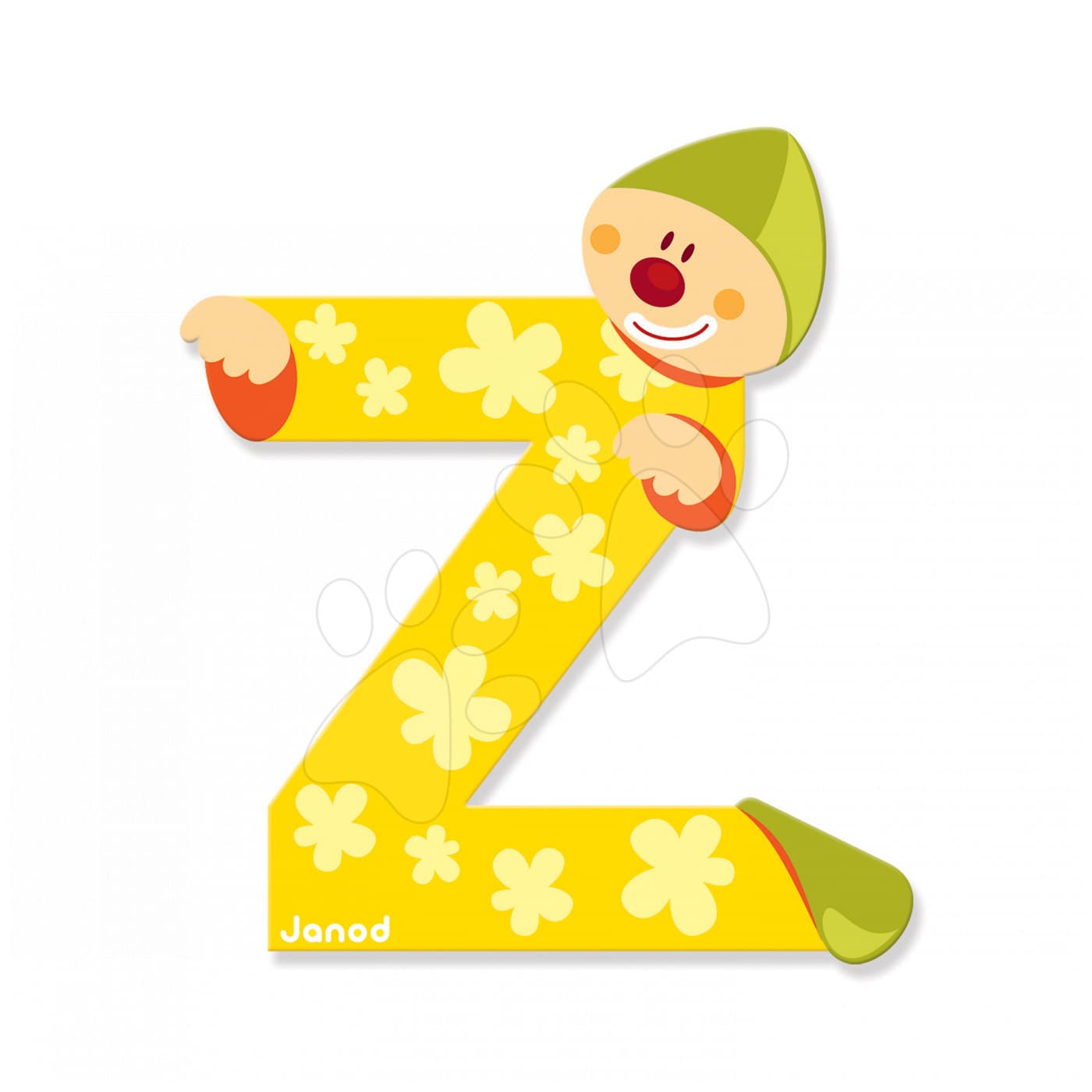Janod drevené písmeno Clown Letter Z 04567 žlté 1