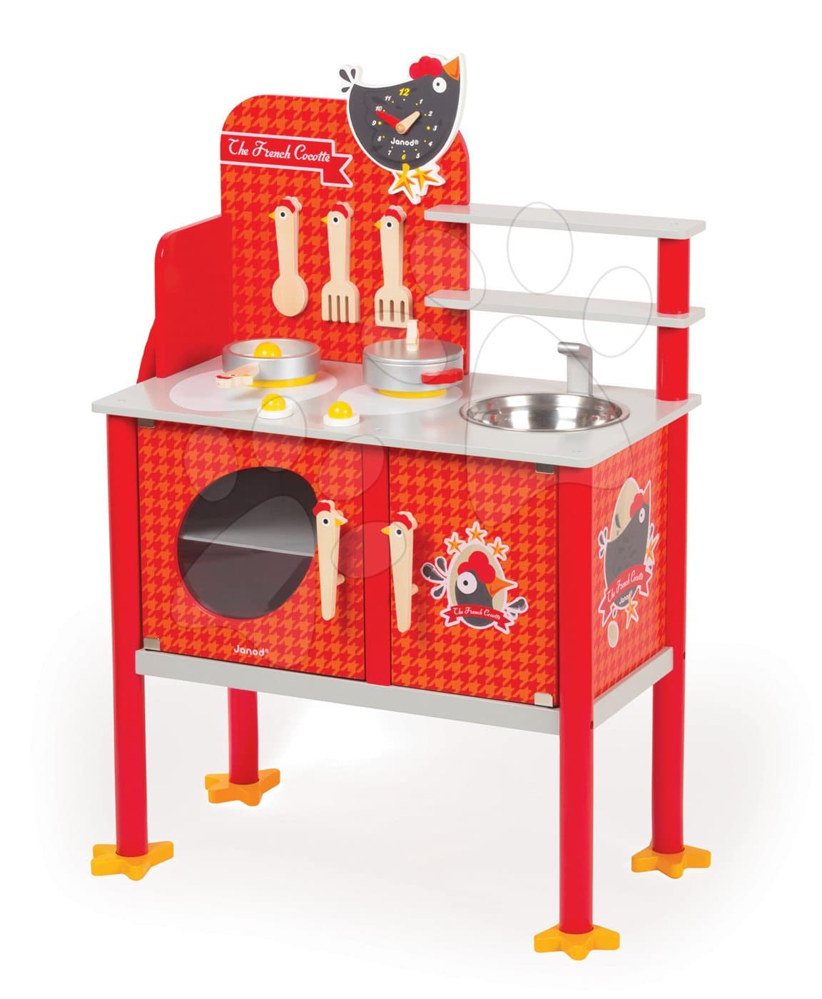 Janod drevená kuchynka The French Cocotte Maxi Cooker 06543 červená