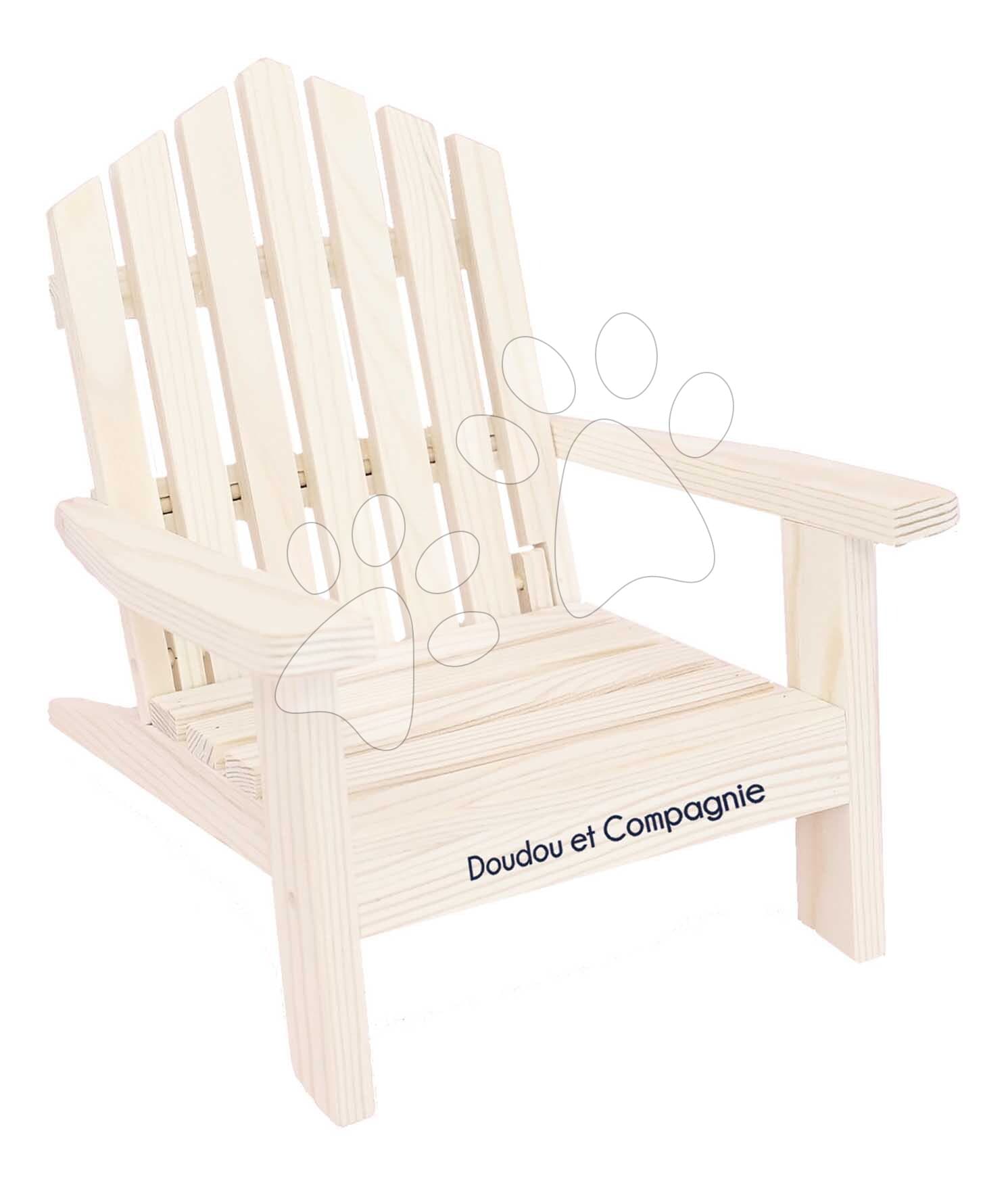 Drevené skladacie kreslo pre bábiky Folding armchair My little furniture Jolijou pre bábiky a plyšové hračky s veľkosťou 35 cm 1