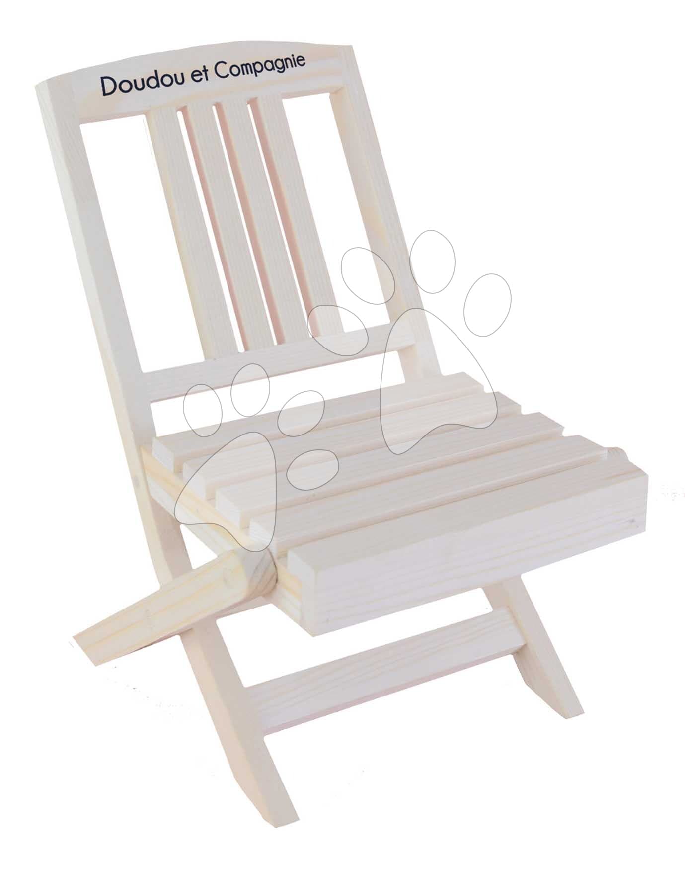 Drevená skladacia stolička pre bábiky Folding Chair My little furniture Jolijou pre bábiky a plyšové hračky s veľkosťou 35 cm 1